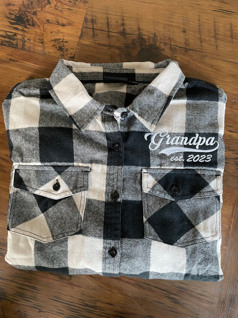 Embroidered Grandpa Flannel Shirt