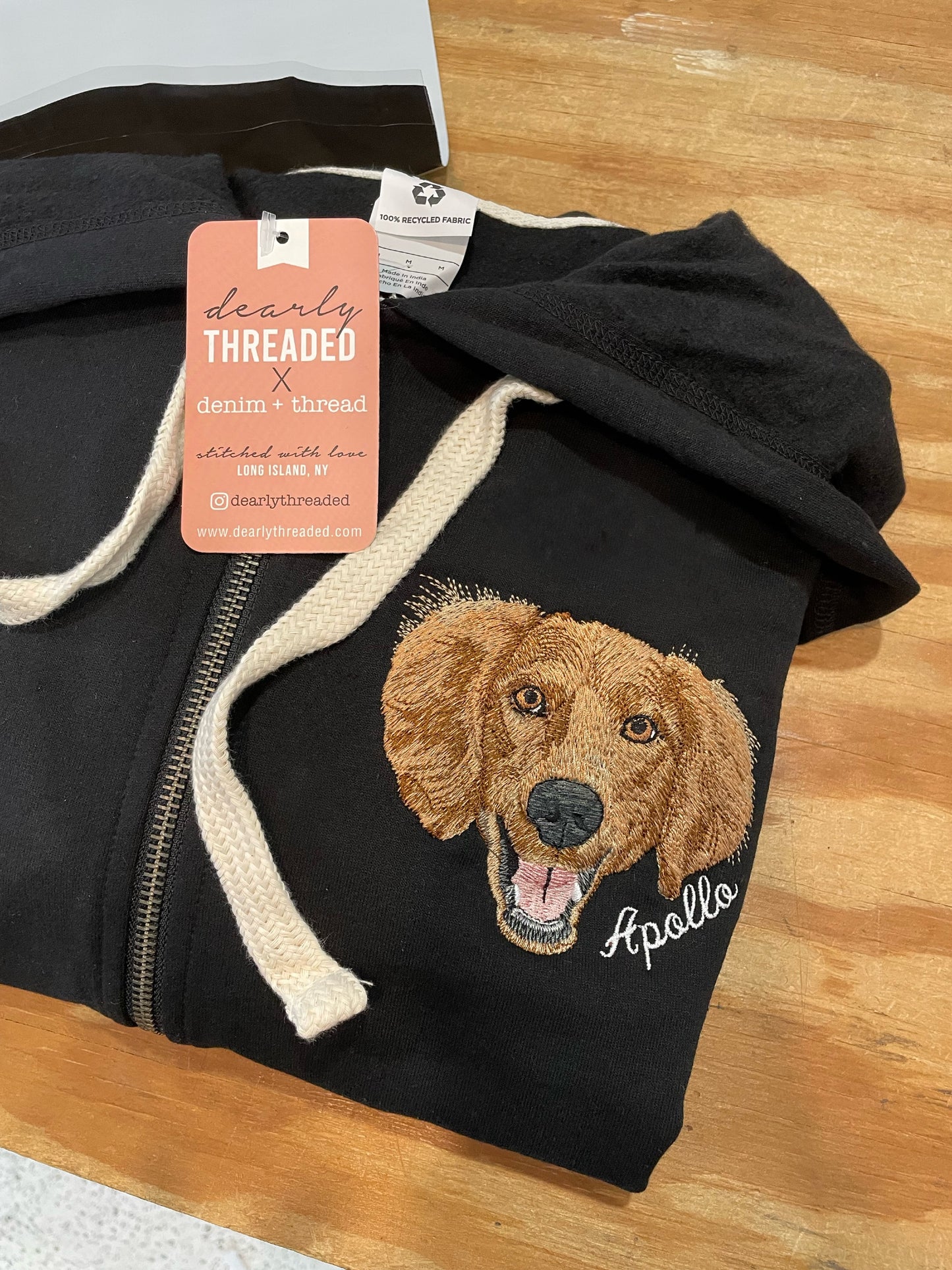 Custom Pet on Zip Up Hooded Sweatshirt