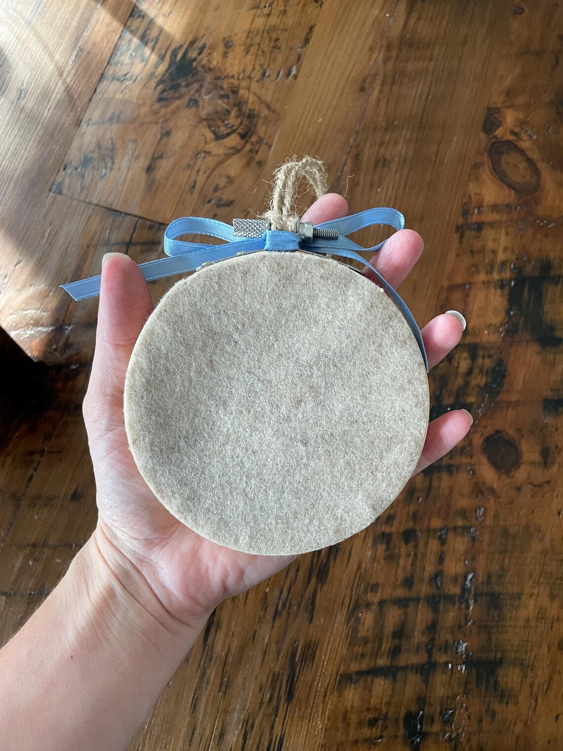 Custom Embroidered Baby Name Embroidery Hoop Ornament