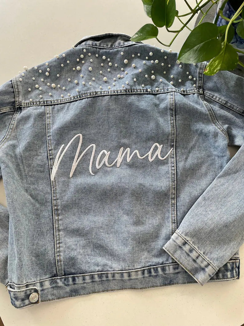 Custom Embroidered Scattered Beaded Pearl Jacket