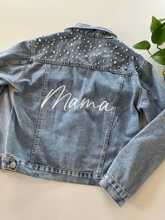 Custom Embroidered Scattered Beaded Pearl Jacket