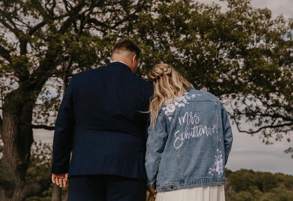 Custom White Floral Women's Relaxed Fit Denim Jacket