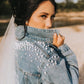 Custom Pearl and Crystal Women's Relaxed Fit Denim Jacket