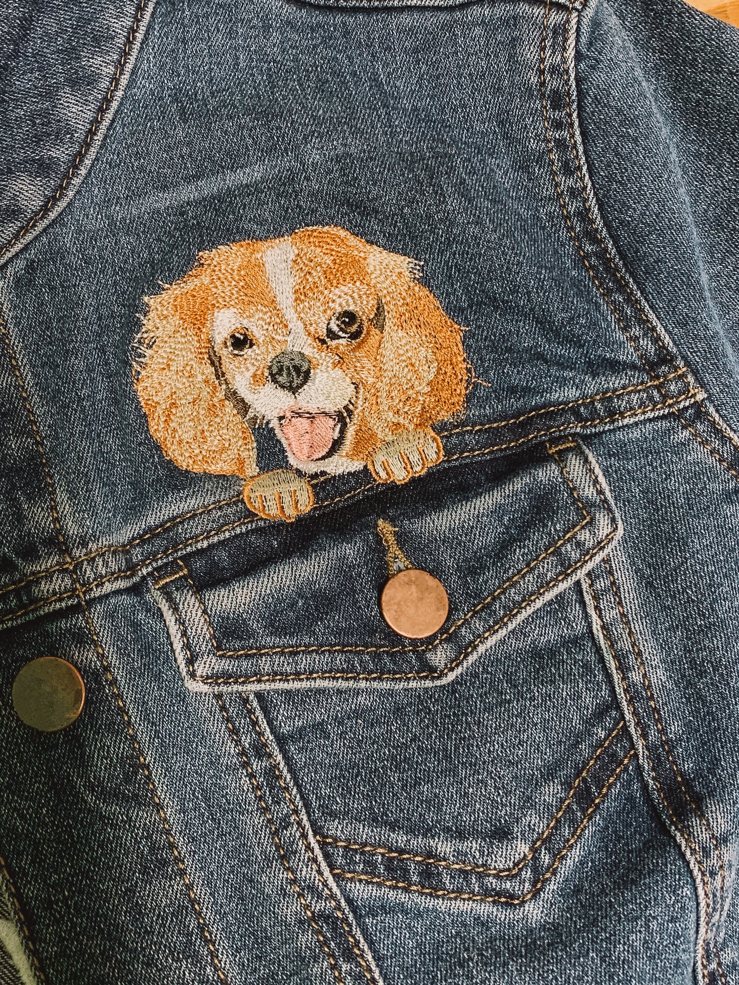 Your Pet Over Pocket Relaxed Fit Denim Jacket