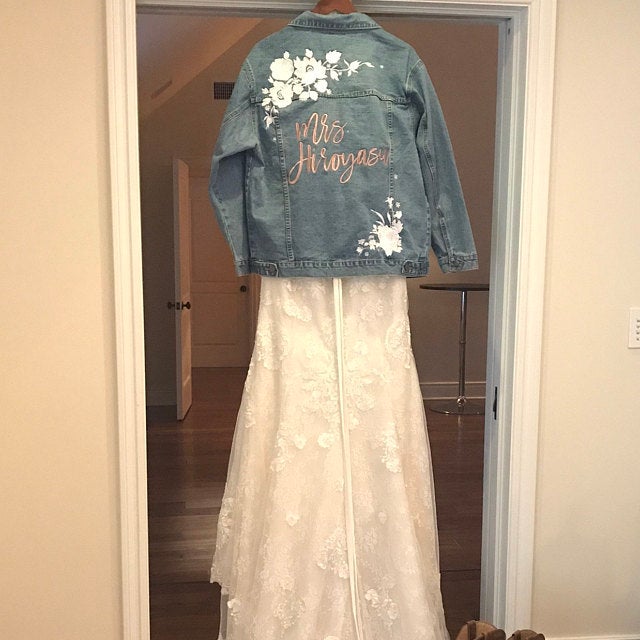 Custom White Floral Women's Relaxed Fit Denim Jacket