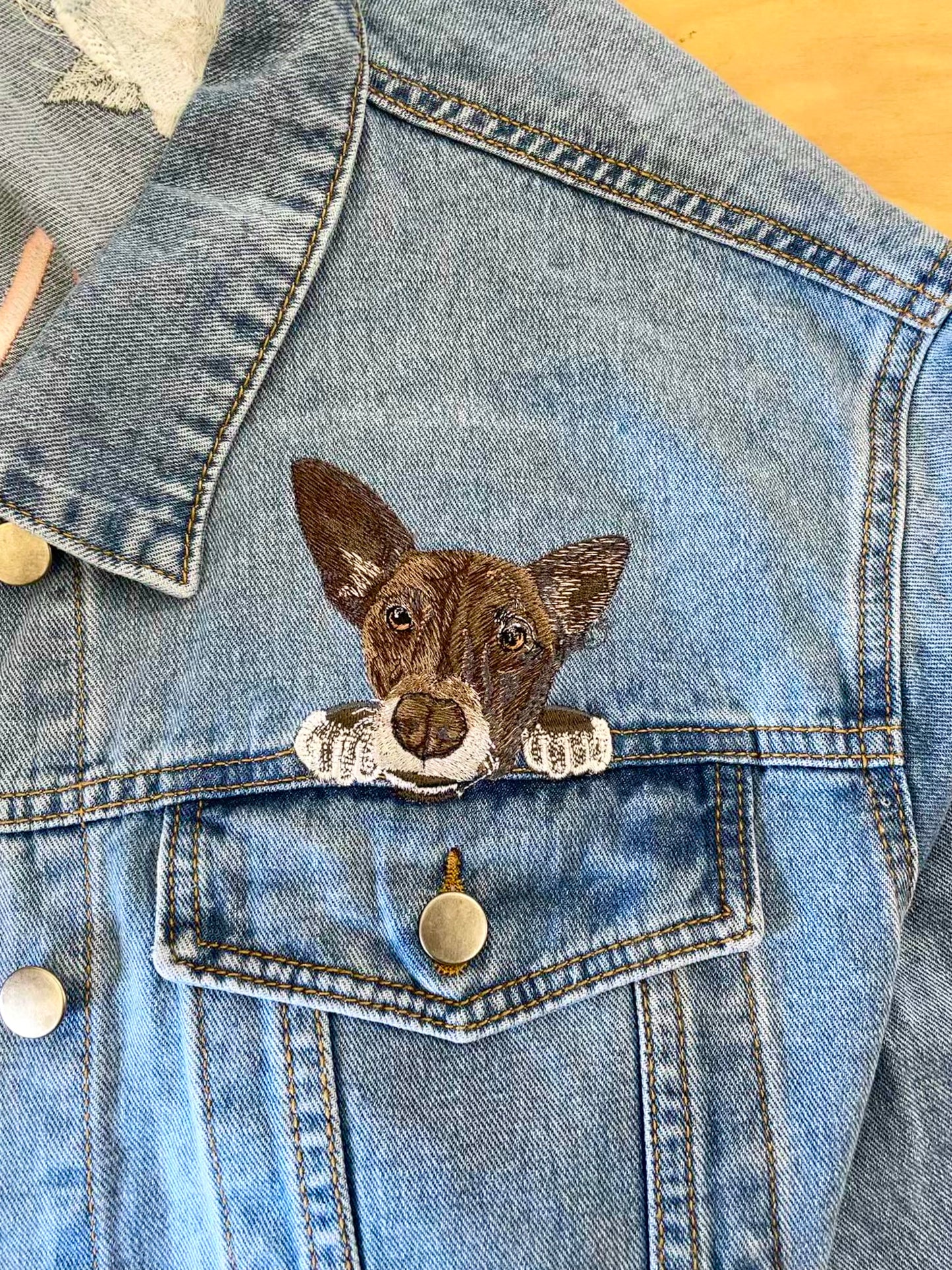 Your Pet Over Pocket Relaxed Fit Denim Jacket