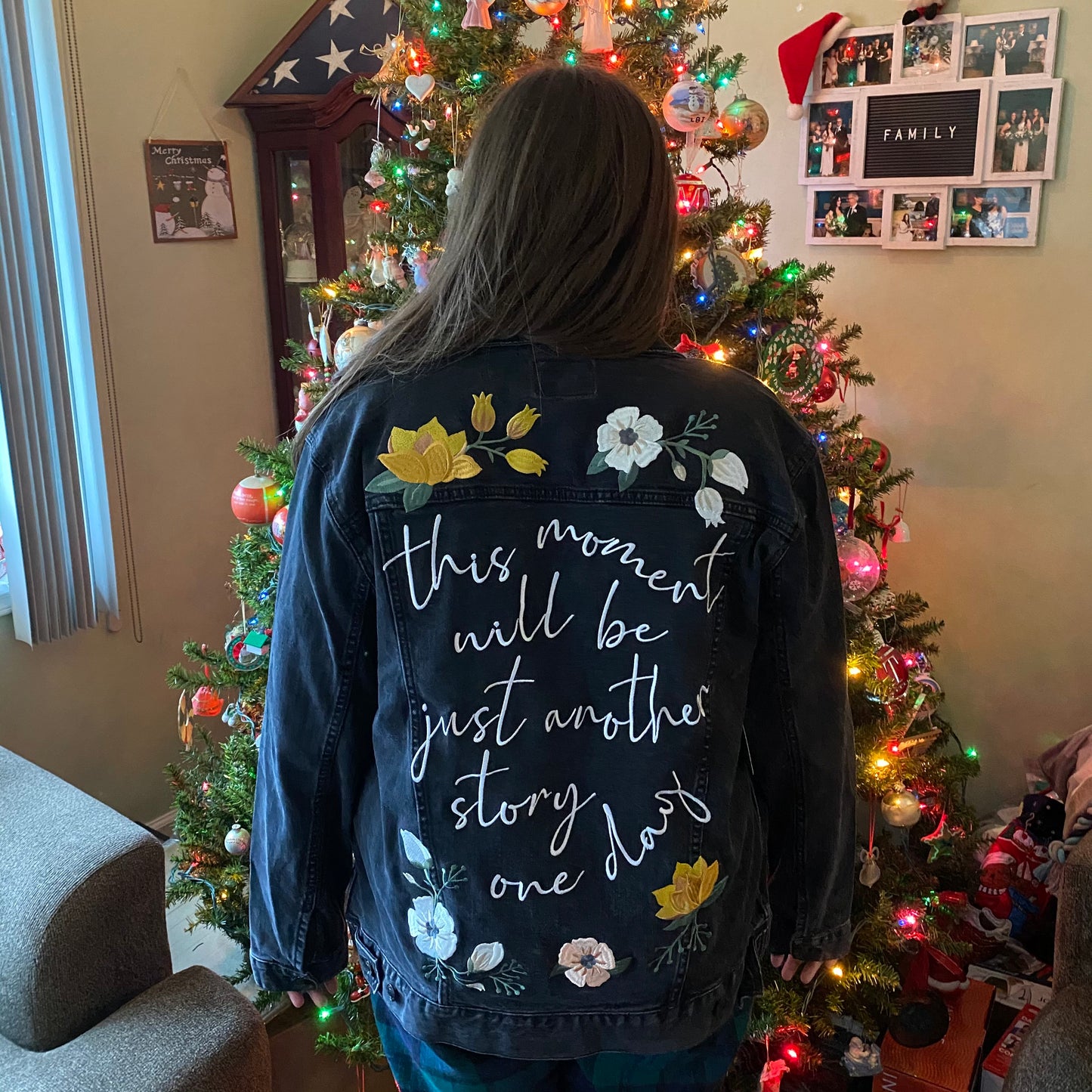 DESIGN DEPOSIT for 1 Custom UNISEX BLACK Denim Jacket