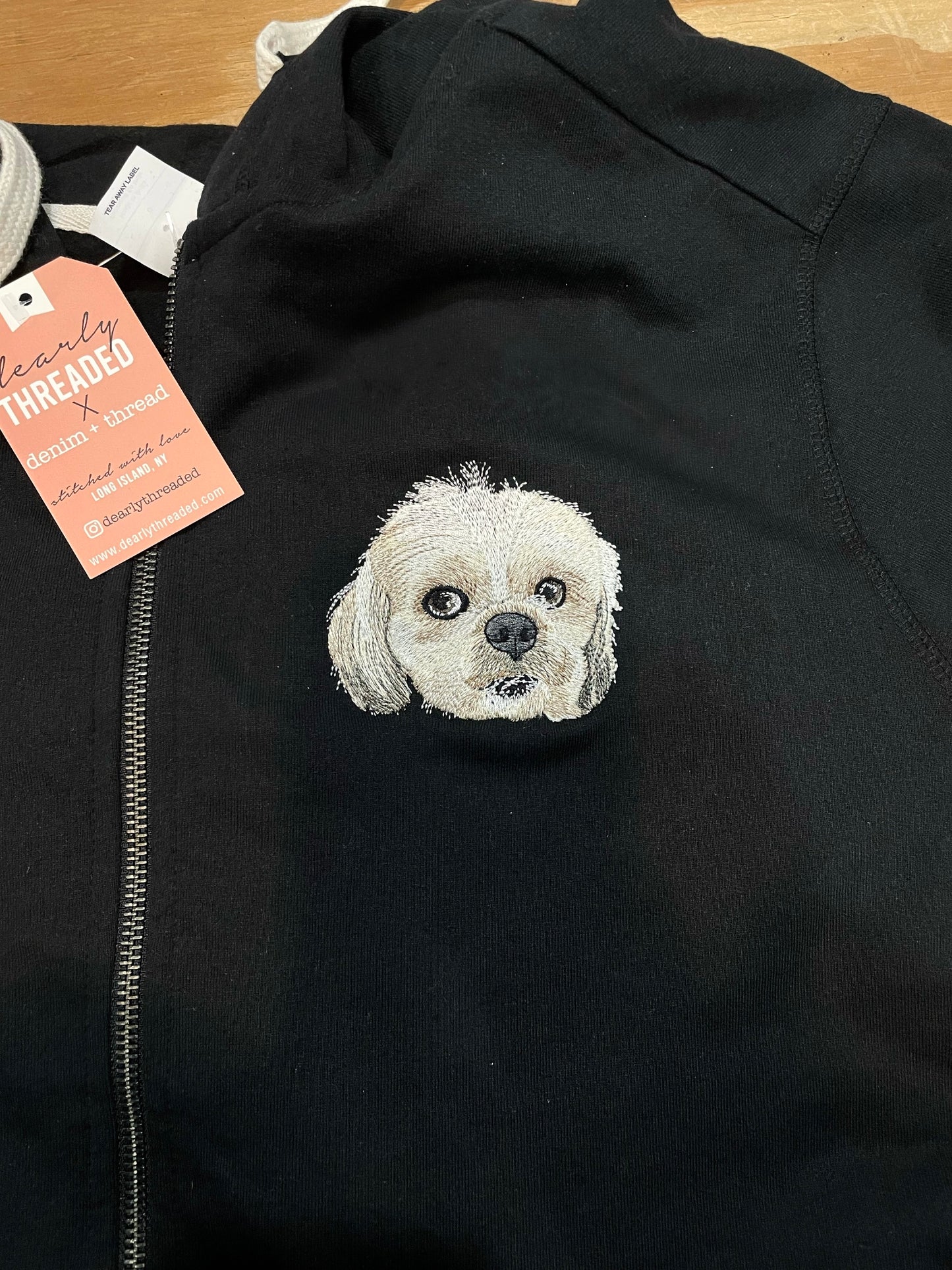 Custom Pet on Zip Up Hooded Sweatshirt