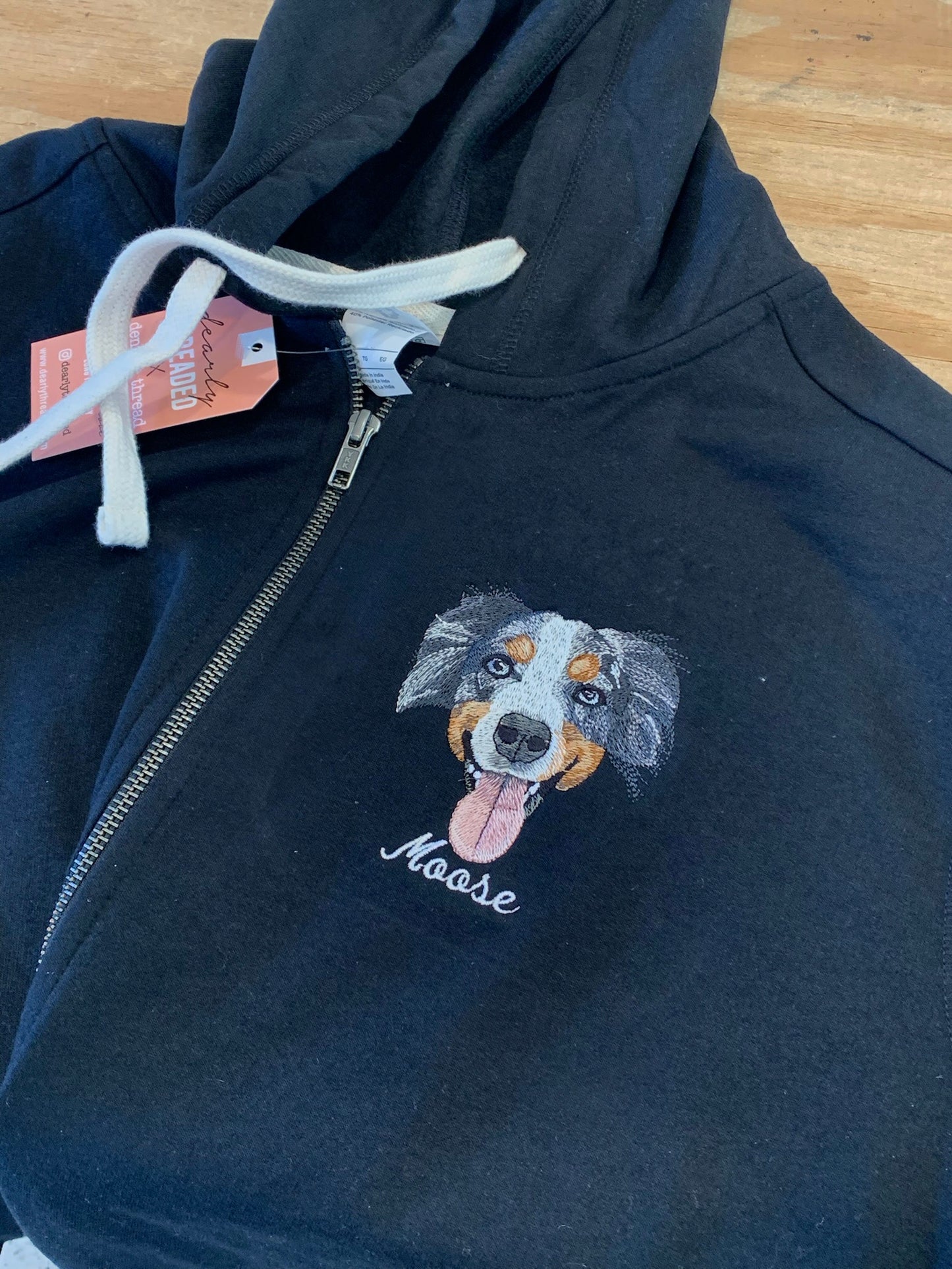 Custom Pet on Zip Up Hooded Sweatshirt