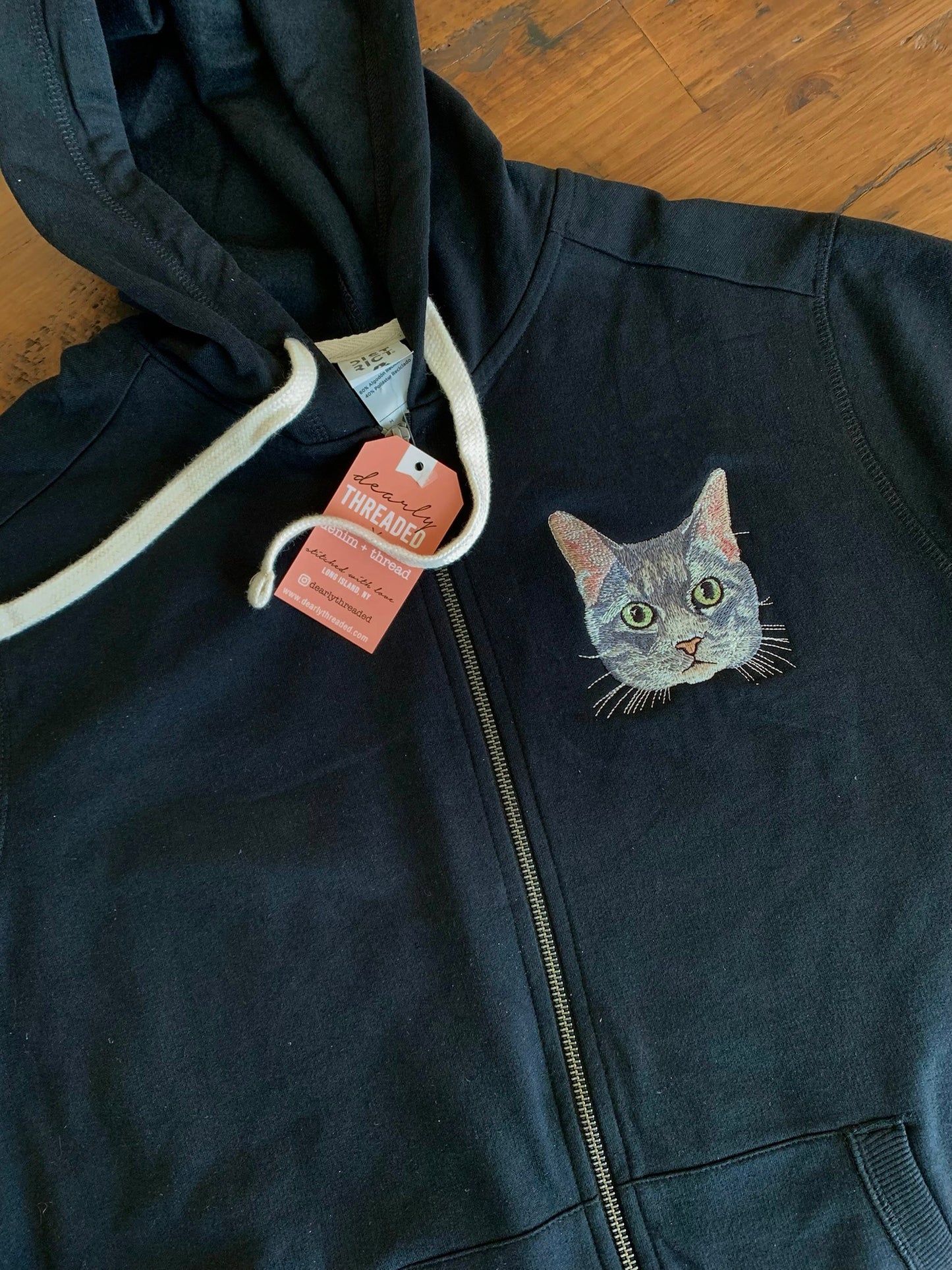 Custom Pet on Zip Up Hooded Sweatshirt