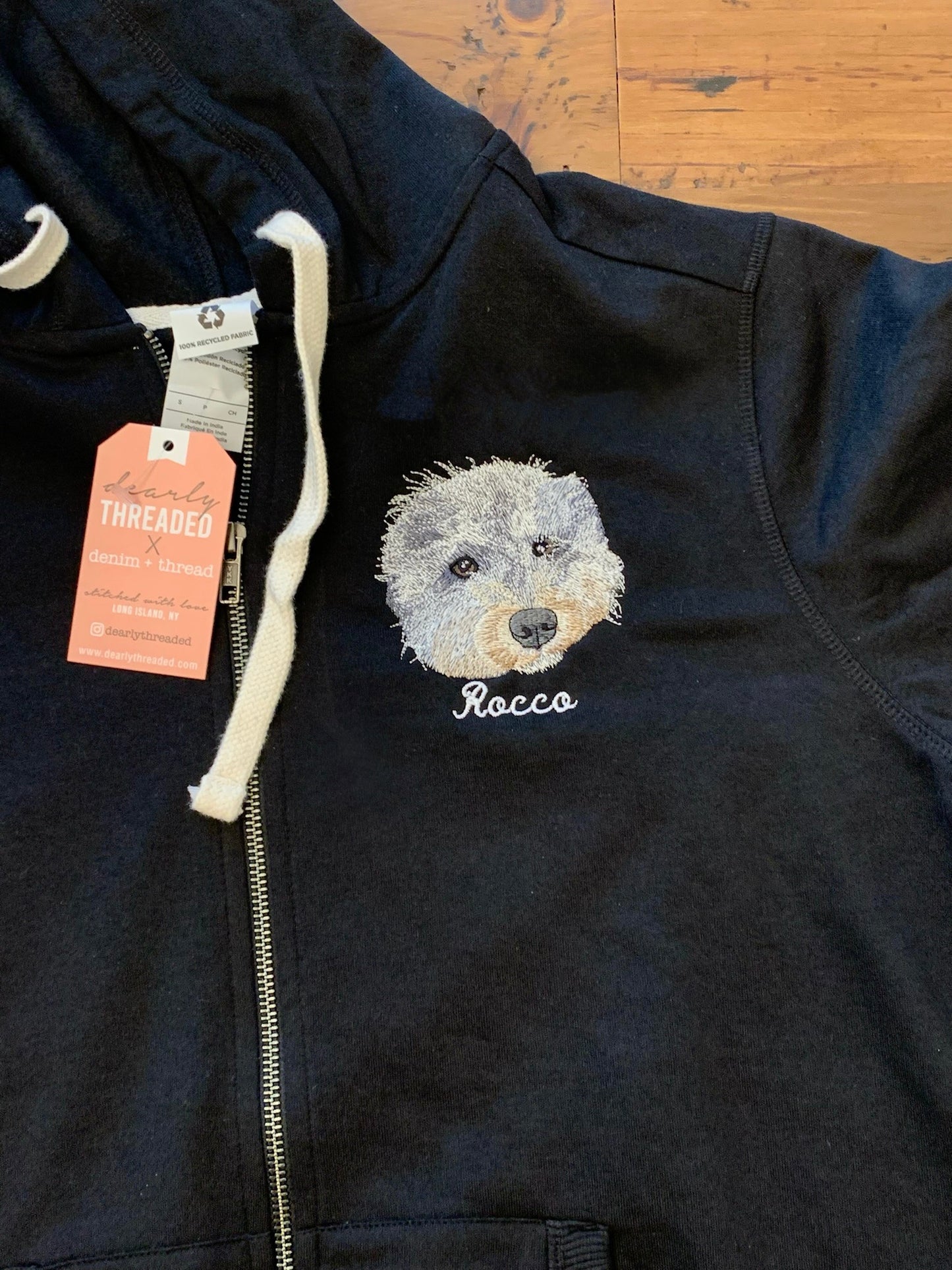 Custom Pet on Zip Up Hooded Sweatshirt