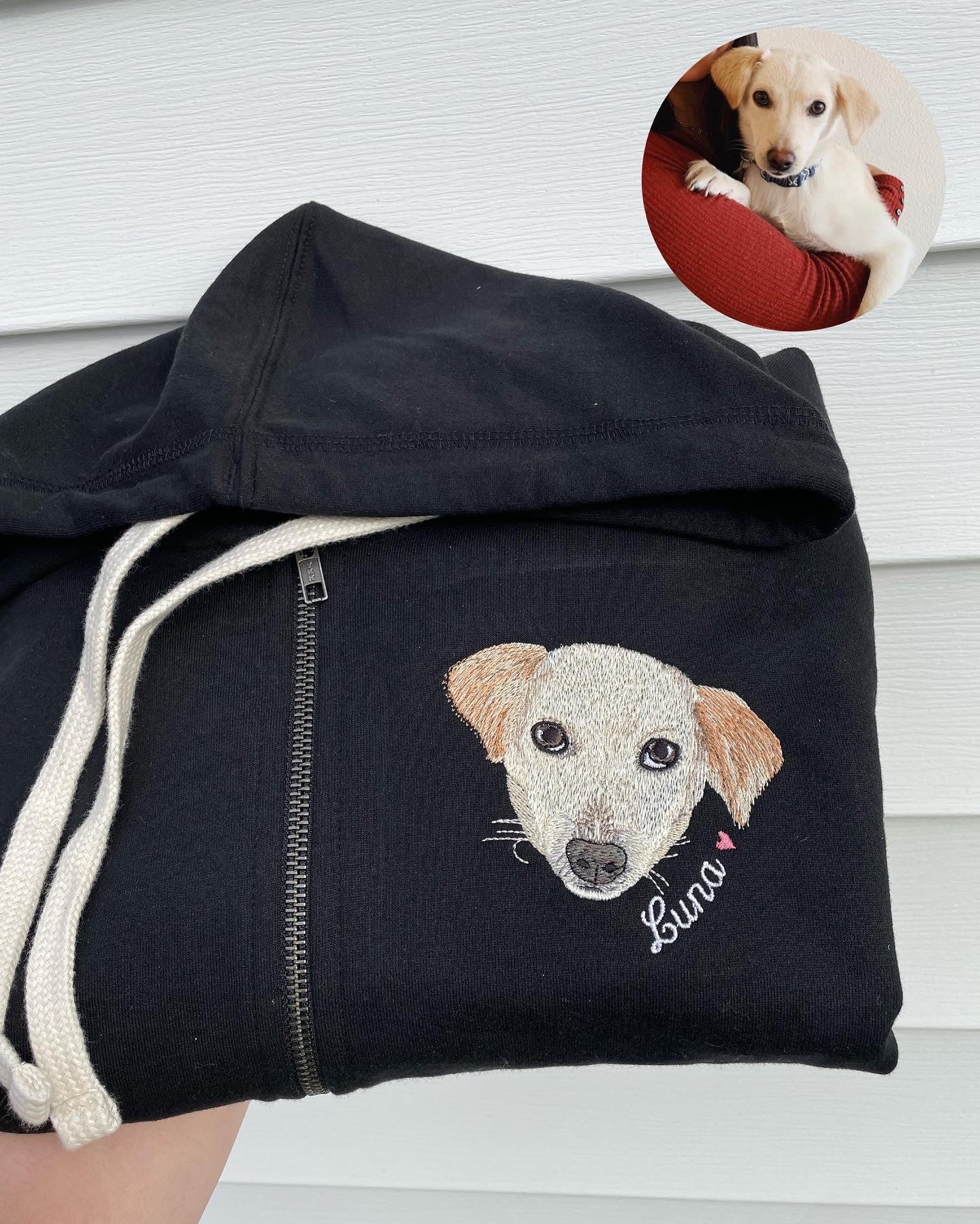 Custom Pet on Zip Up Hooded Sweatshirt