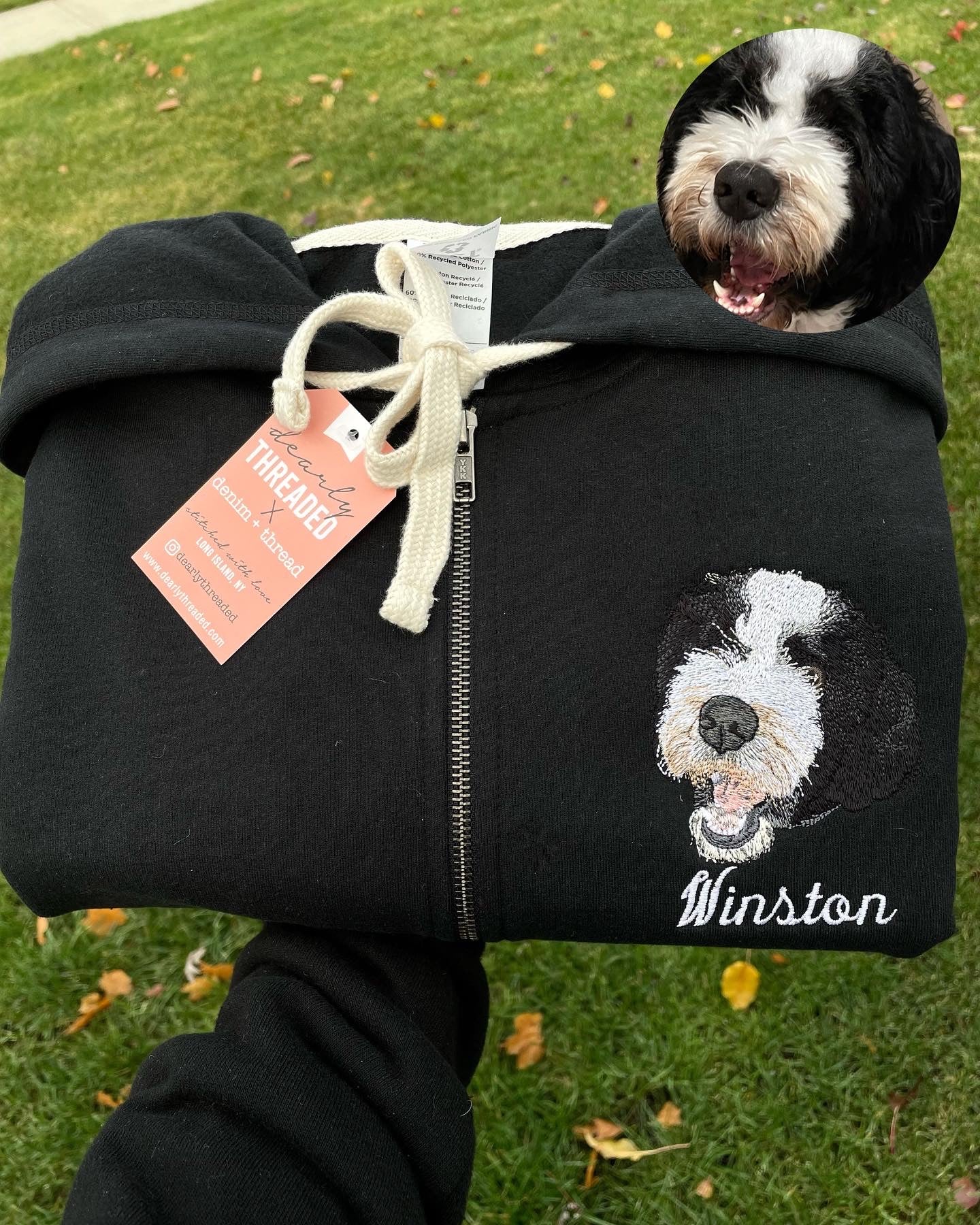 Custom Pet on Zip Up Hooded Sweatshirt