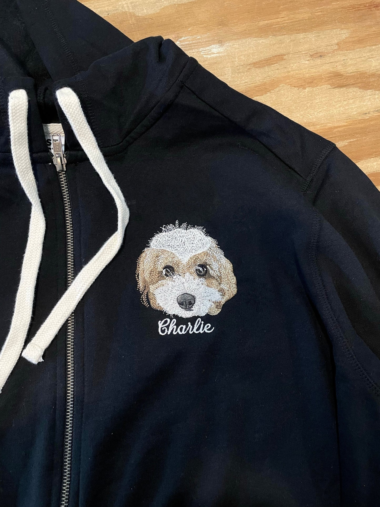 Custom Pet on Zip Up Hooded Sweatshirt