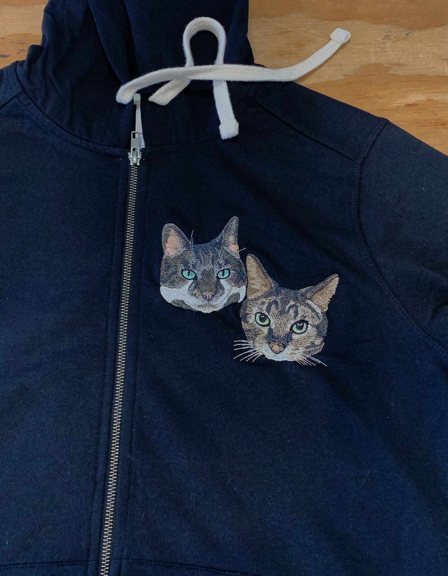 Custom Pet on Zip Up Hooded Sweatshirt