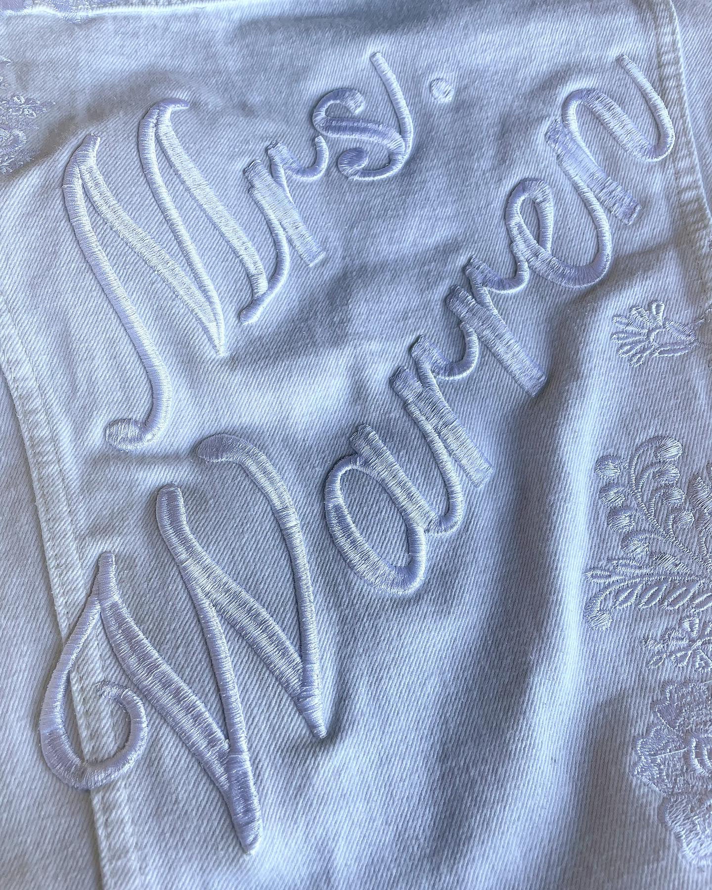 DESIGN DEPOSIT for 1 Custom UNISEX WHITE Denim Jacket