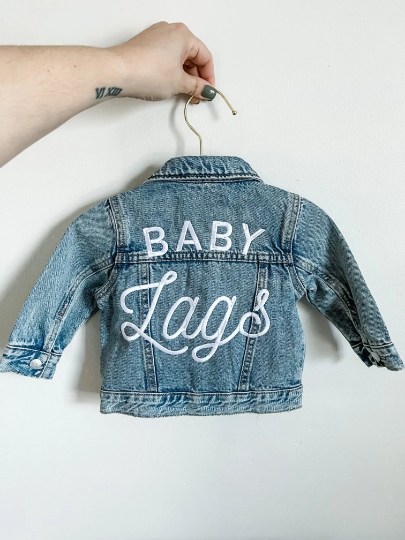 Custom Embroidered Baby Name Denim Jacket