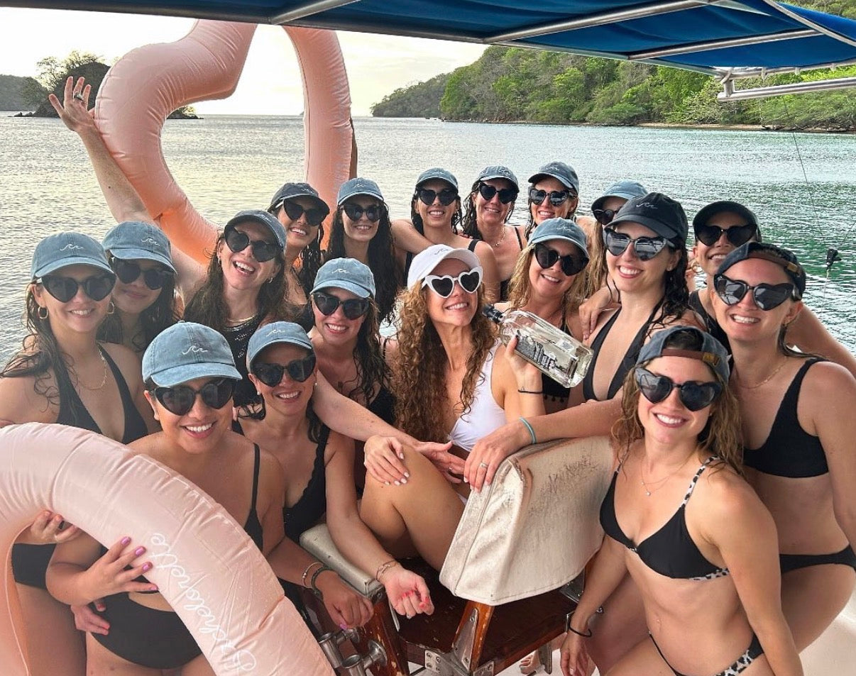 Embroidered Waves Bachelorette Hats