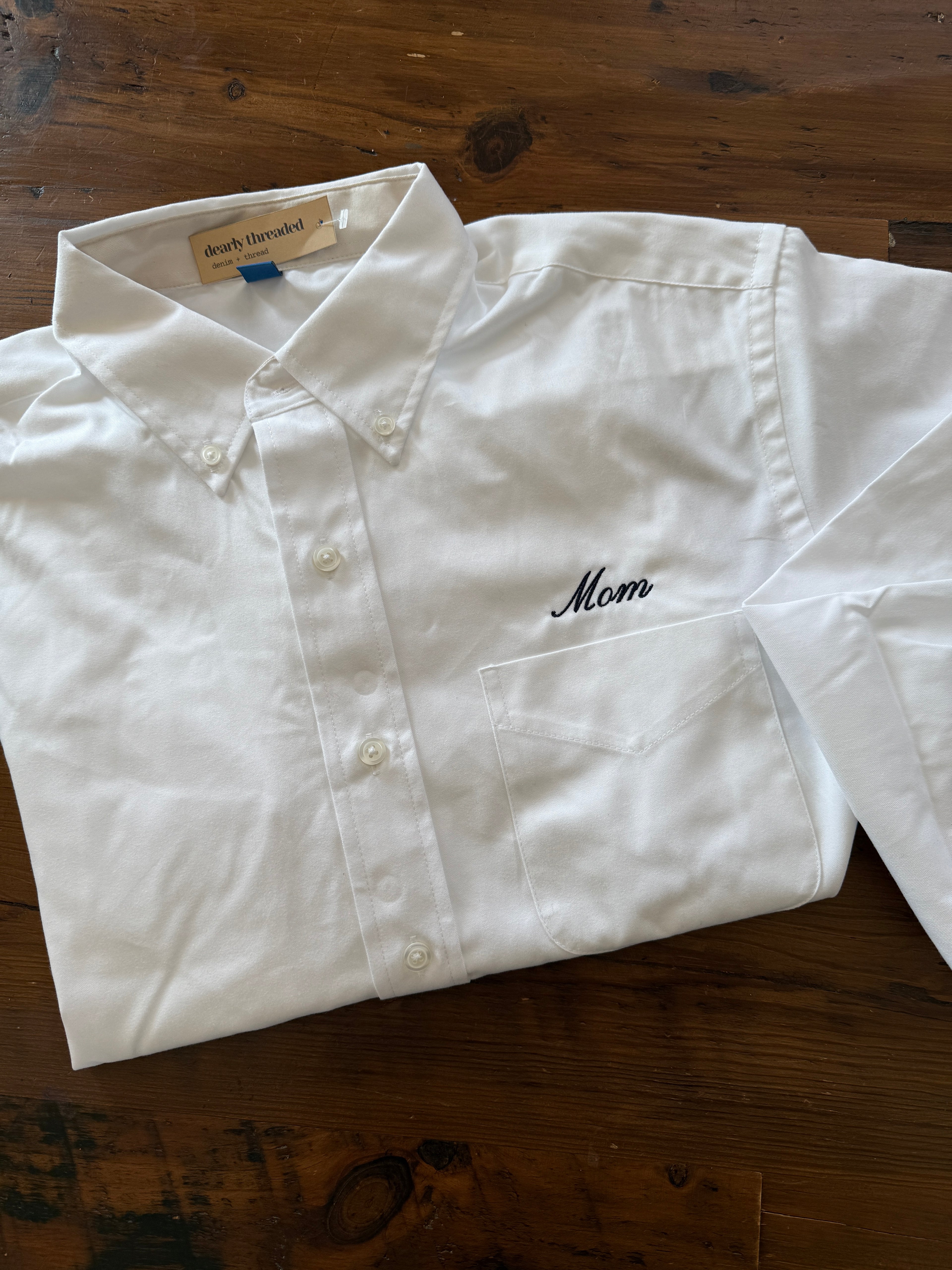 CUSTOM Embroidered Name Over Pocket Get Ready Oversized Button Down Shirts