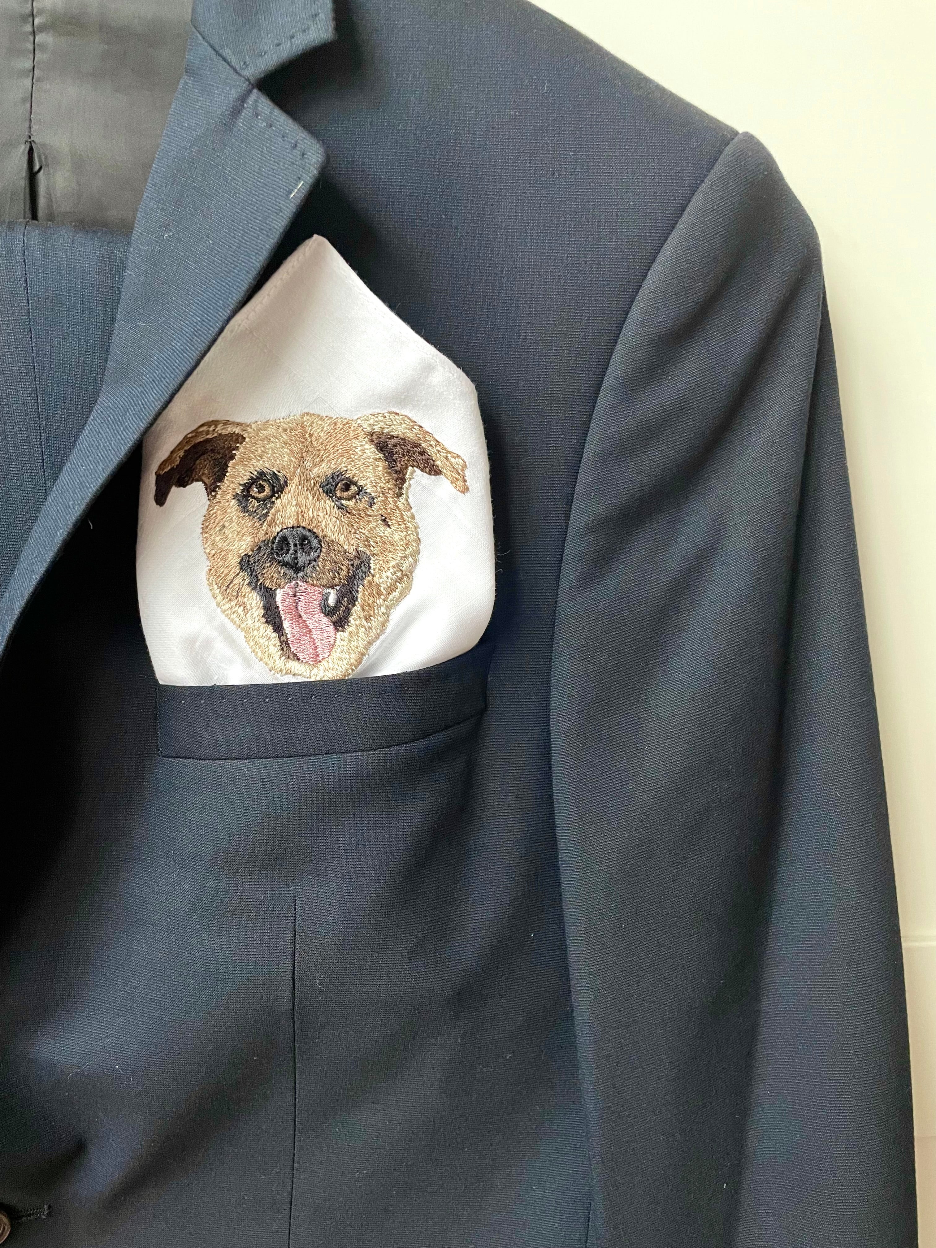 Custom Pet Portrait Pocket Square