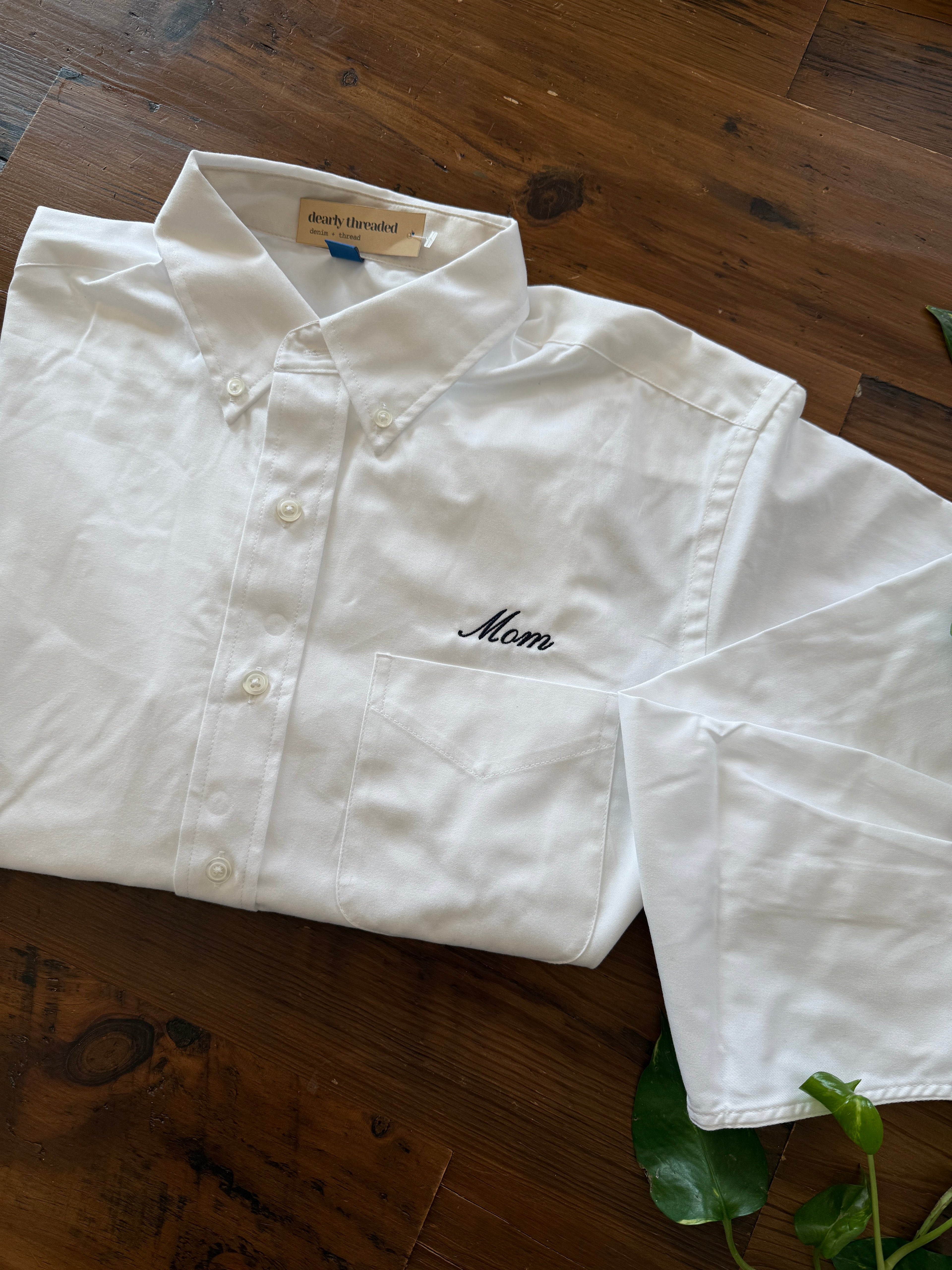 CUSTOM Embroidered Name Over Pocket Get Ready Oversized Button Down Shirts