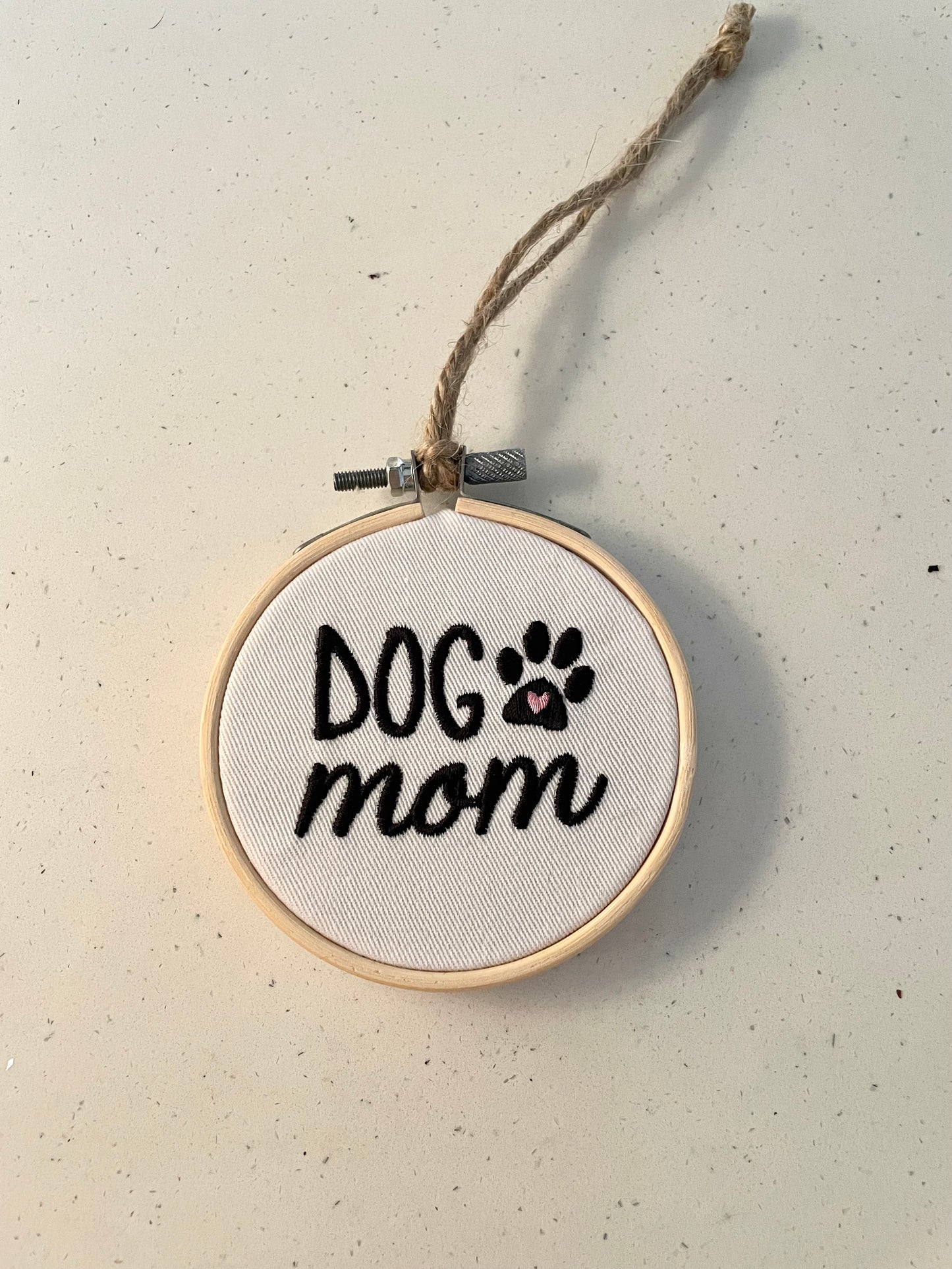 Embroidered Holiday Embroidery Hoop Ornament