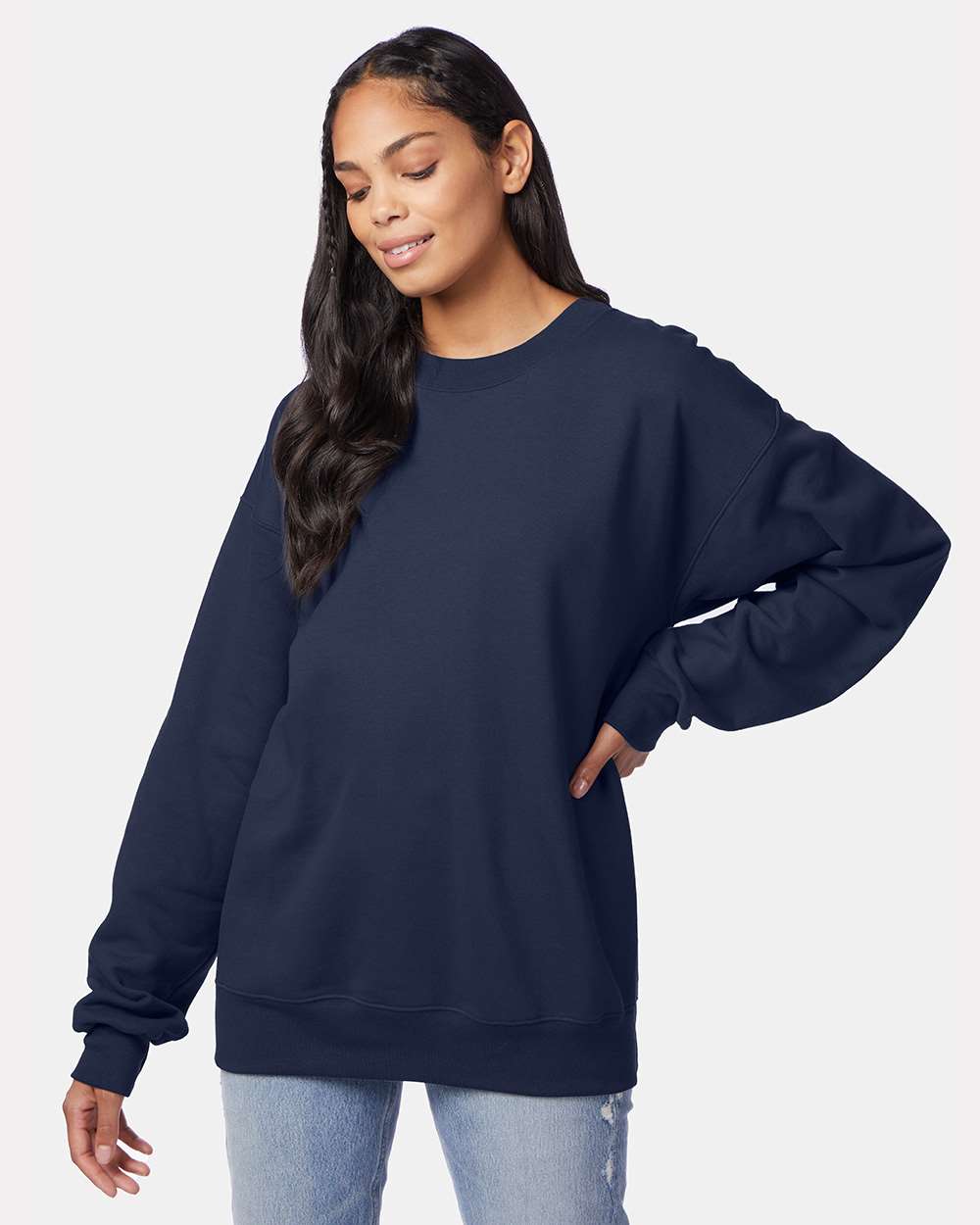 Unisex Long Island Navy Blue Crewneck