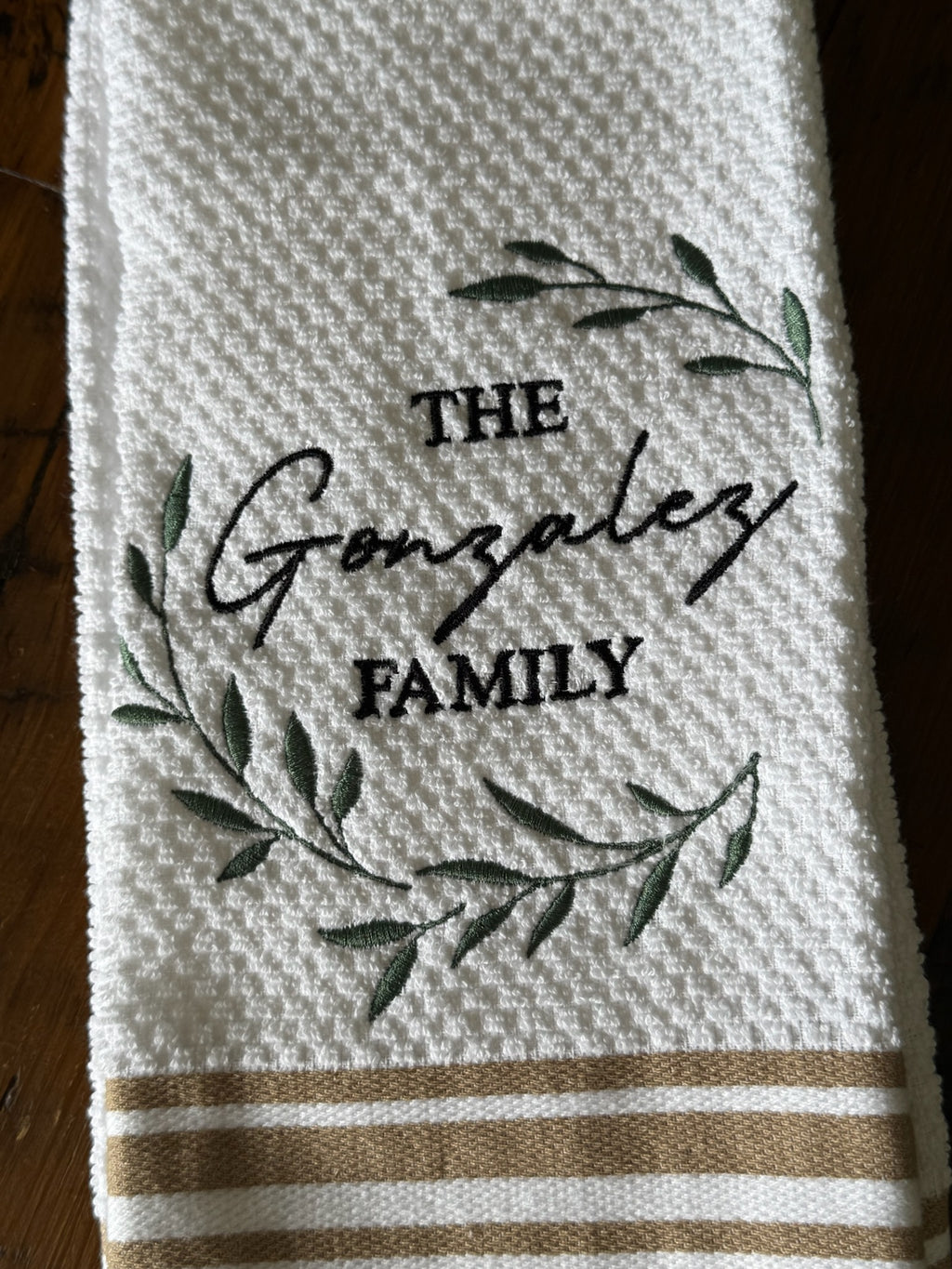 Custom Embroidered Family Kitchen Towel