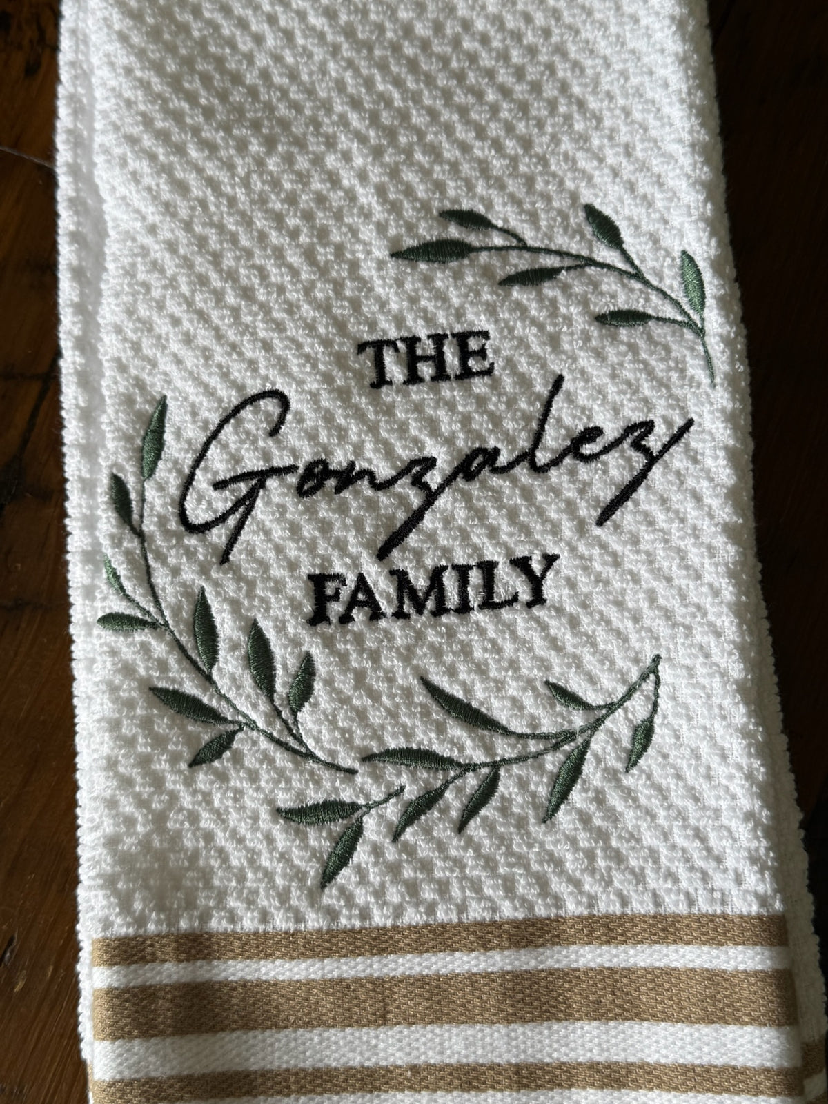 Custom Embroidered Family Kitchen Towel