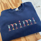Floral Font Personalized Navy Blue  Crewneck