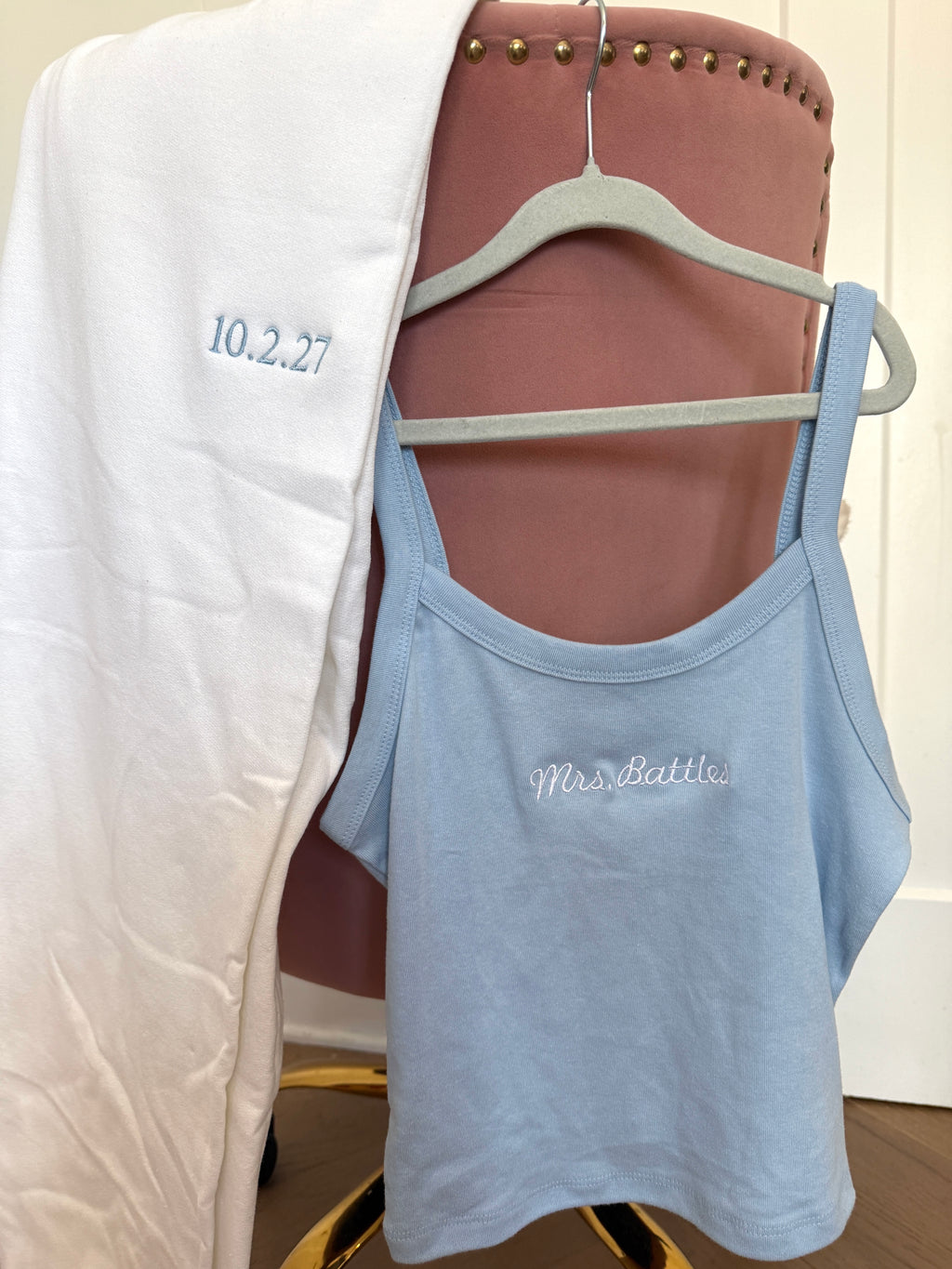 Custom Embroidered Women’s Mrs. Tank and Sweatpants Set