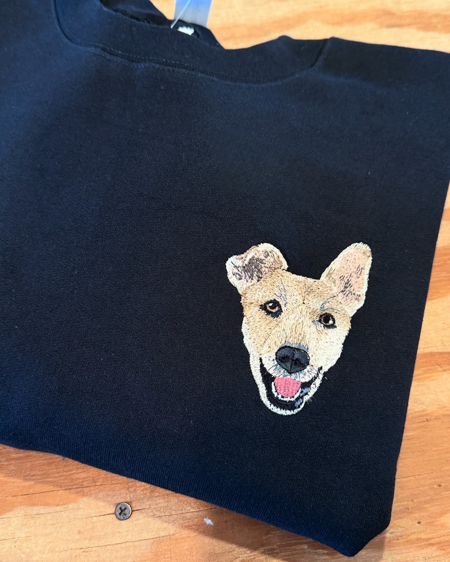 Custom Pet on Black Crewneck Sweatshirt