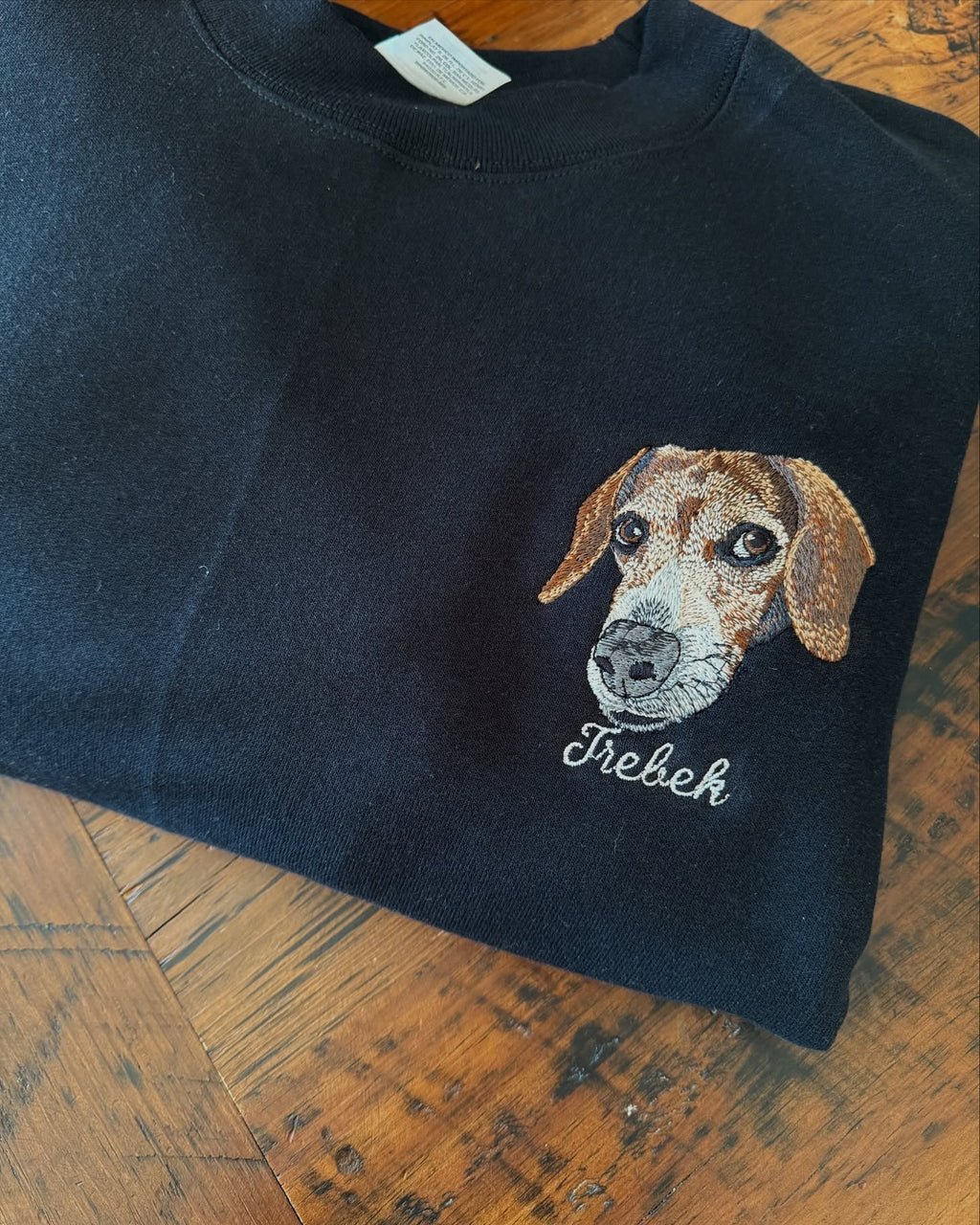 Custom Pet on Black Crewneck Sweatshirt
