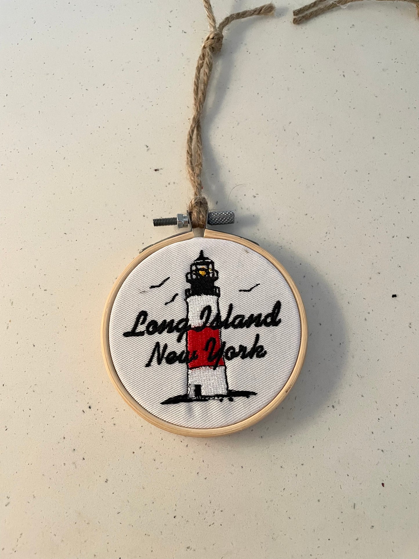 Embroidered Holiday Embroidery Hoop Ornament