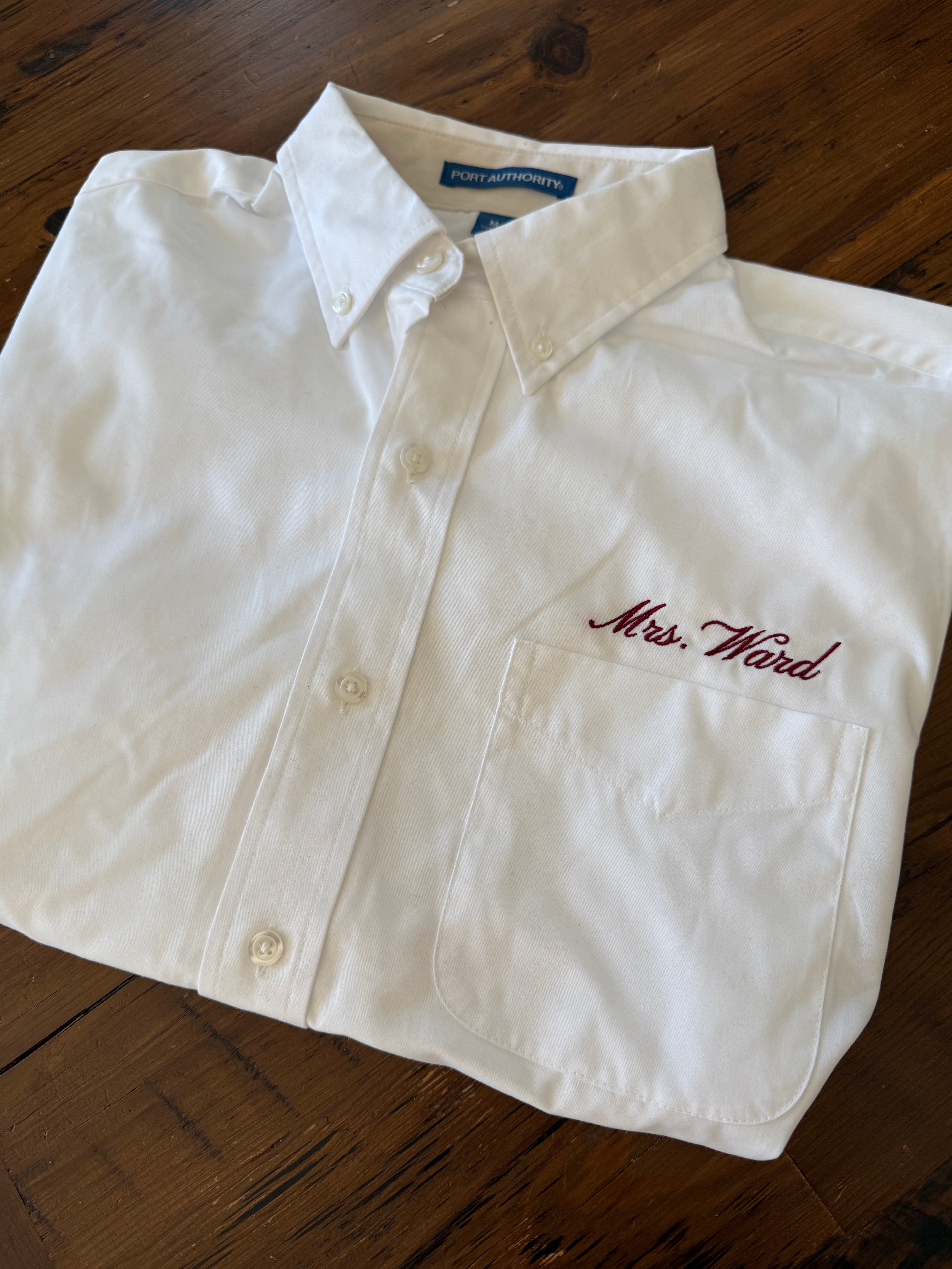 CUSTOM Embroidered Name Over Pocket Get Ready Oversized Button Down Shirts
