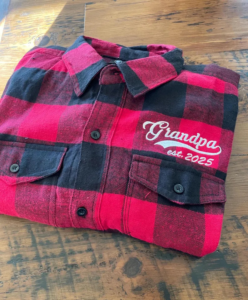 Embroidered Grandpa Flannel Shirt