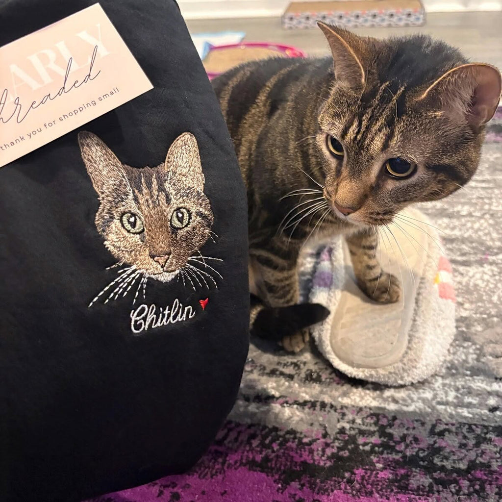 Custom Pet on Black Crewneck Sweatshirt