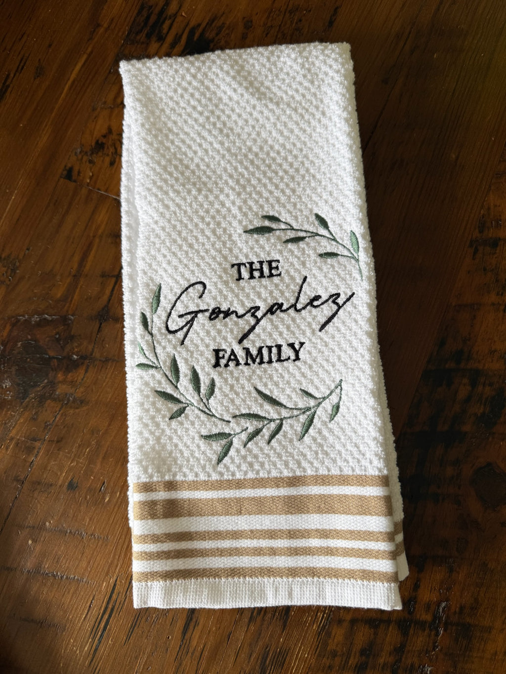 Custom Embroidered Family Kitchen Towel