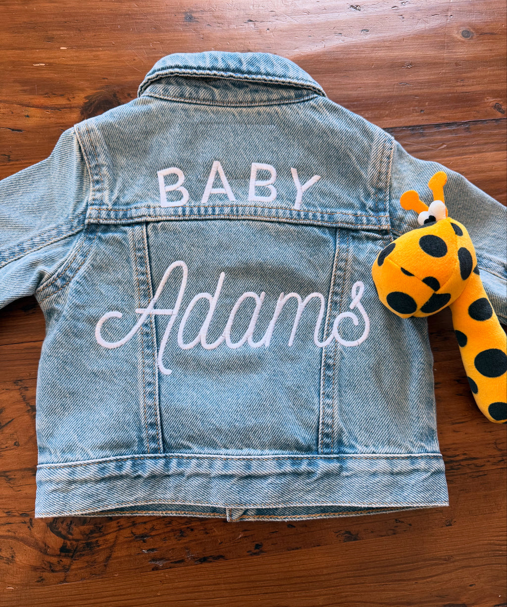 Custom Embroidered Baby Name Denim Jacket