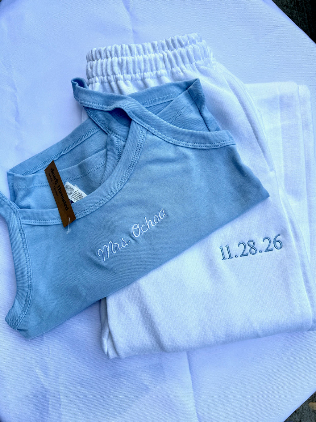 Custom Embroidered Women’s Mrs. Tank and Sweatpants Set