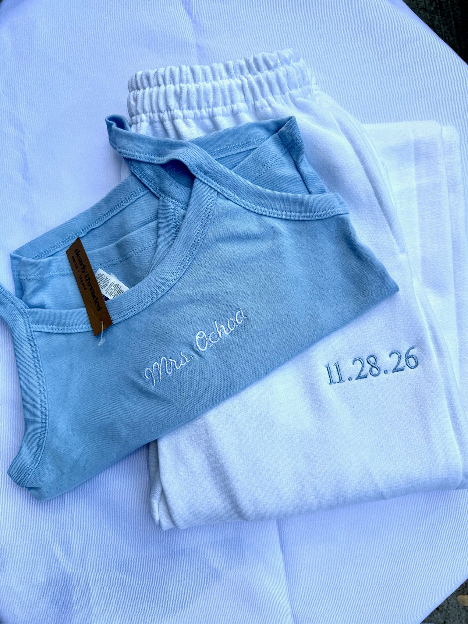 Custom Embroidered Women’s Mrs. Tank and Sweatpants Set