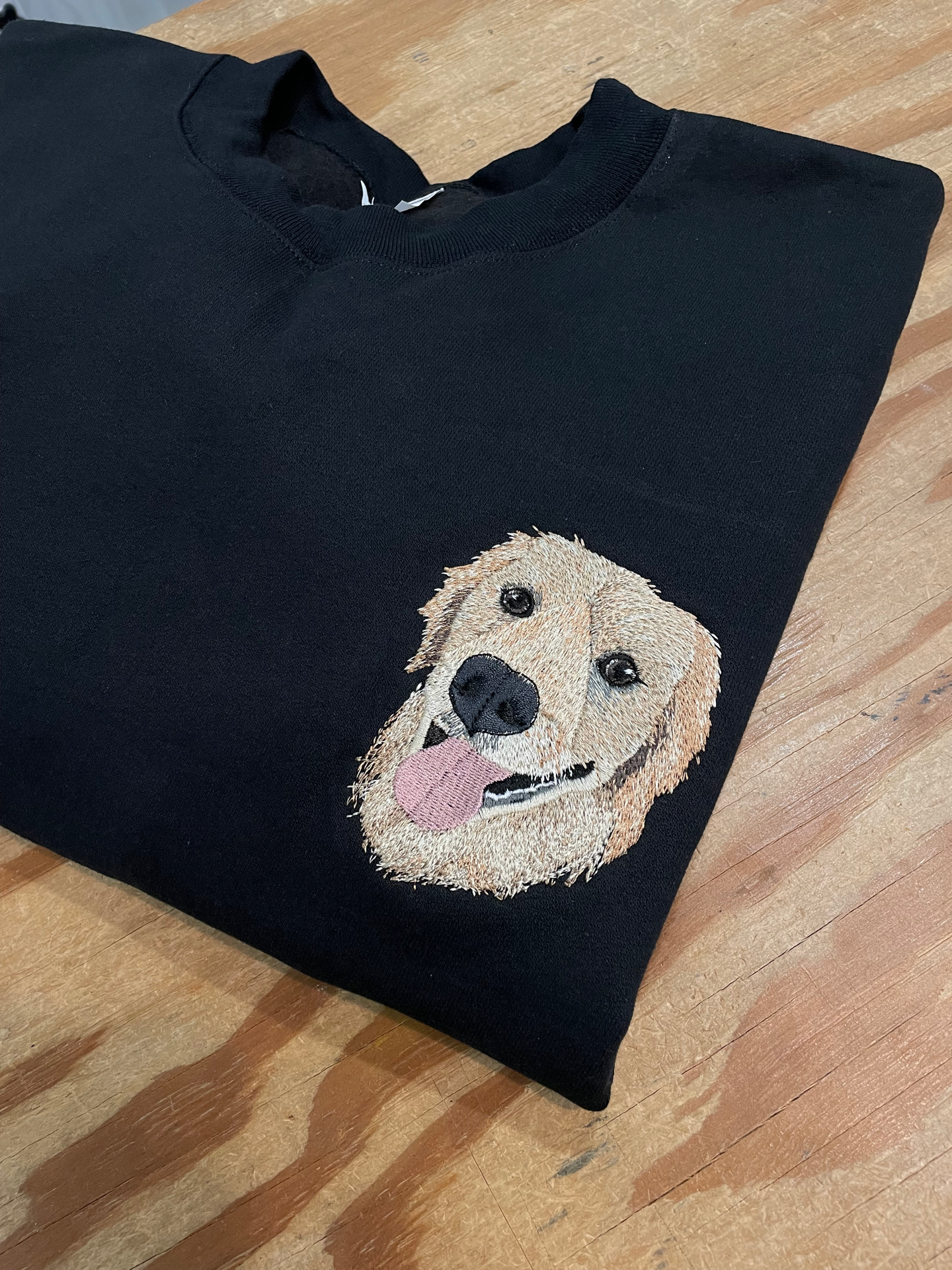 Custom Pet on Black Crewneck Sweatshirt
