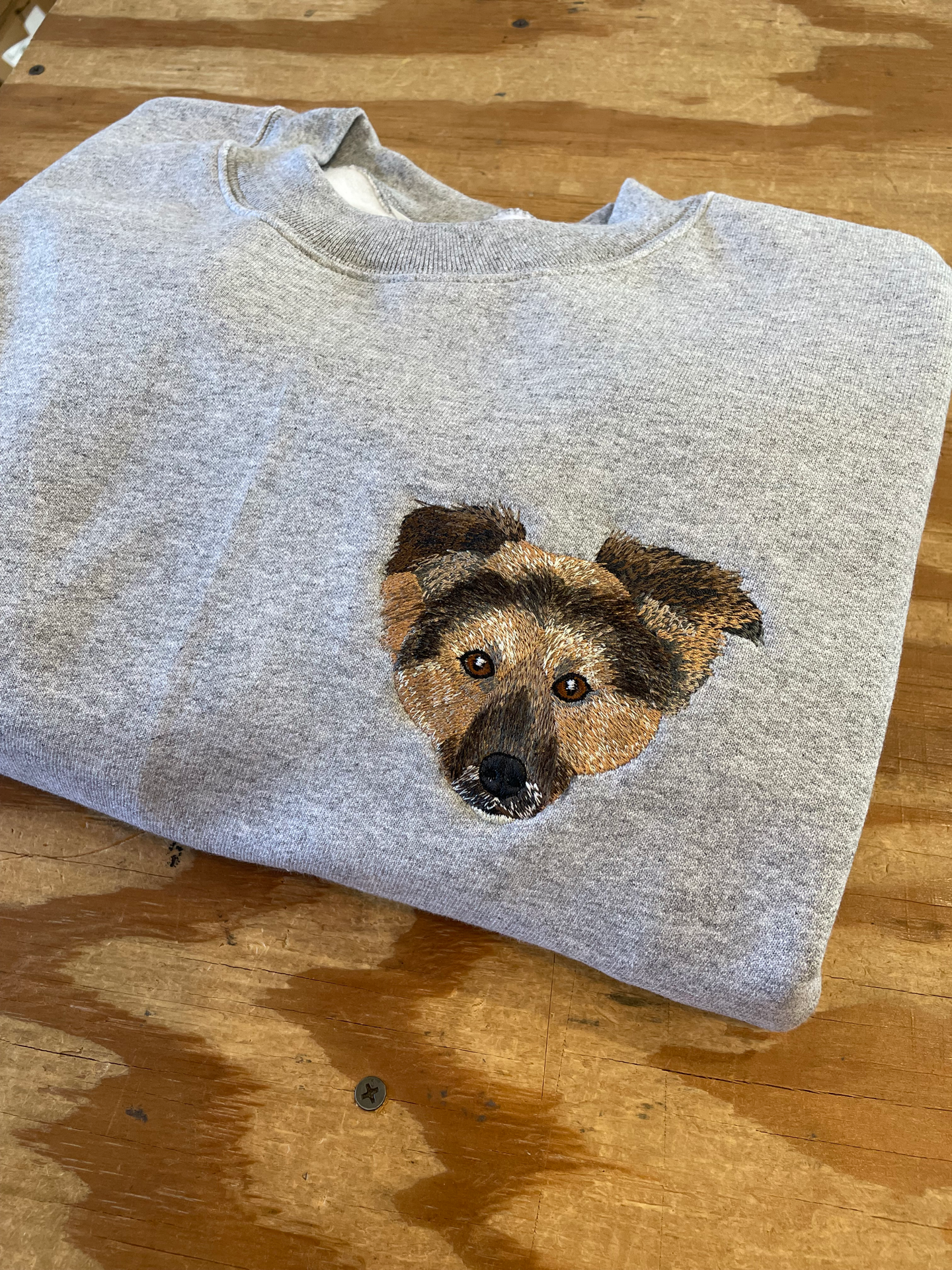 Custom Pet Ash Grey Crewneck Sweatshirt