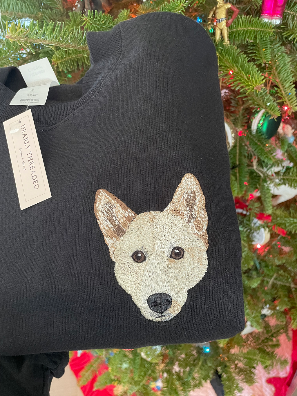Custom Pet on Black Crewneck Sweatshirt
