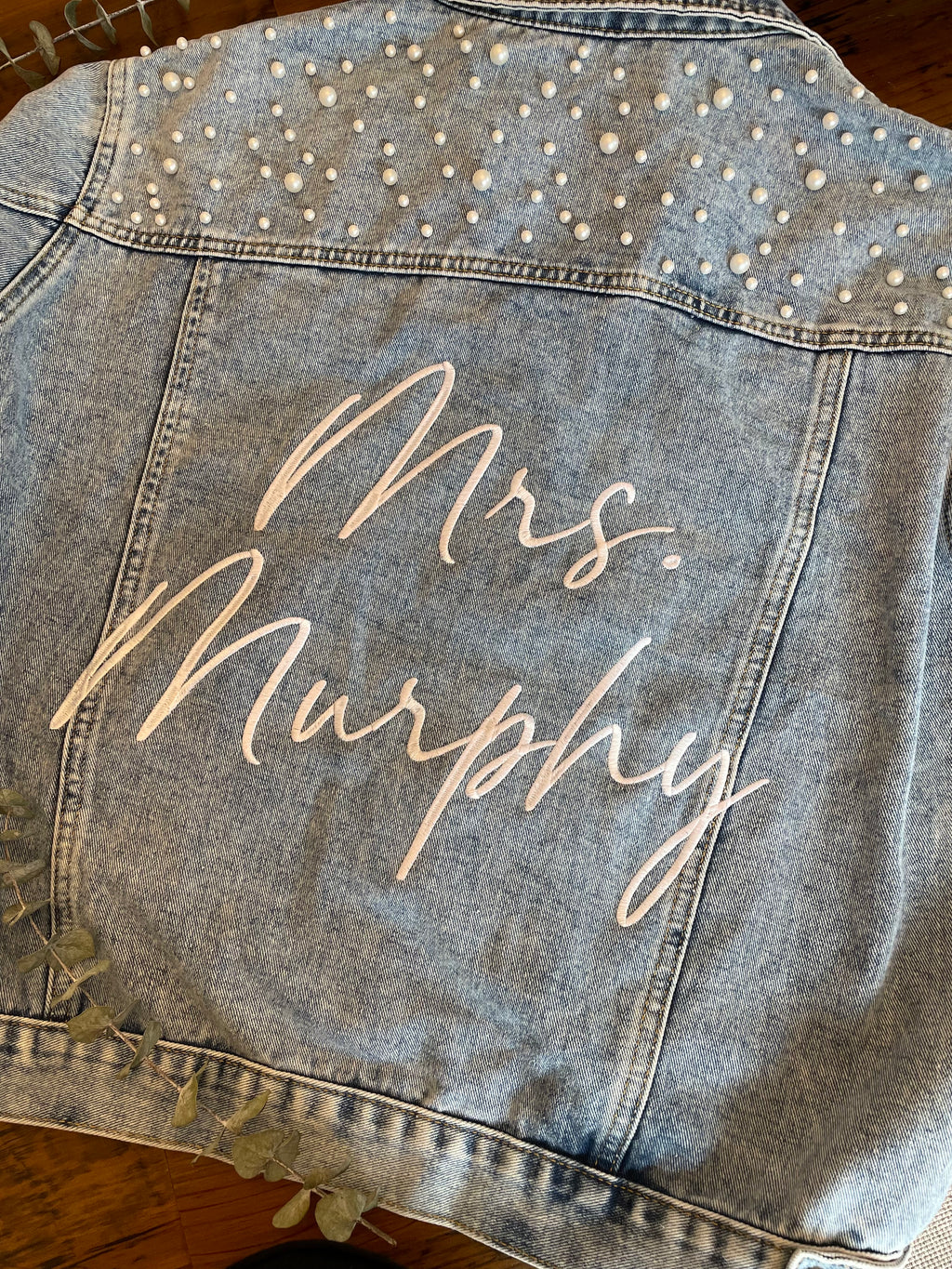 Custom Embroidered Scattered Beaded Pearl Jacket