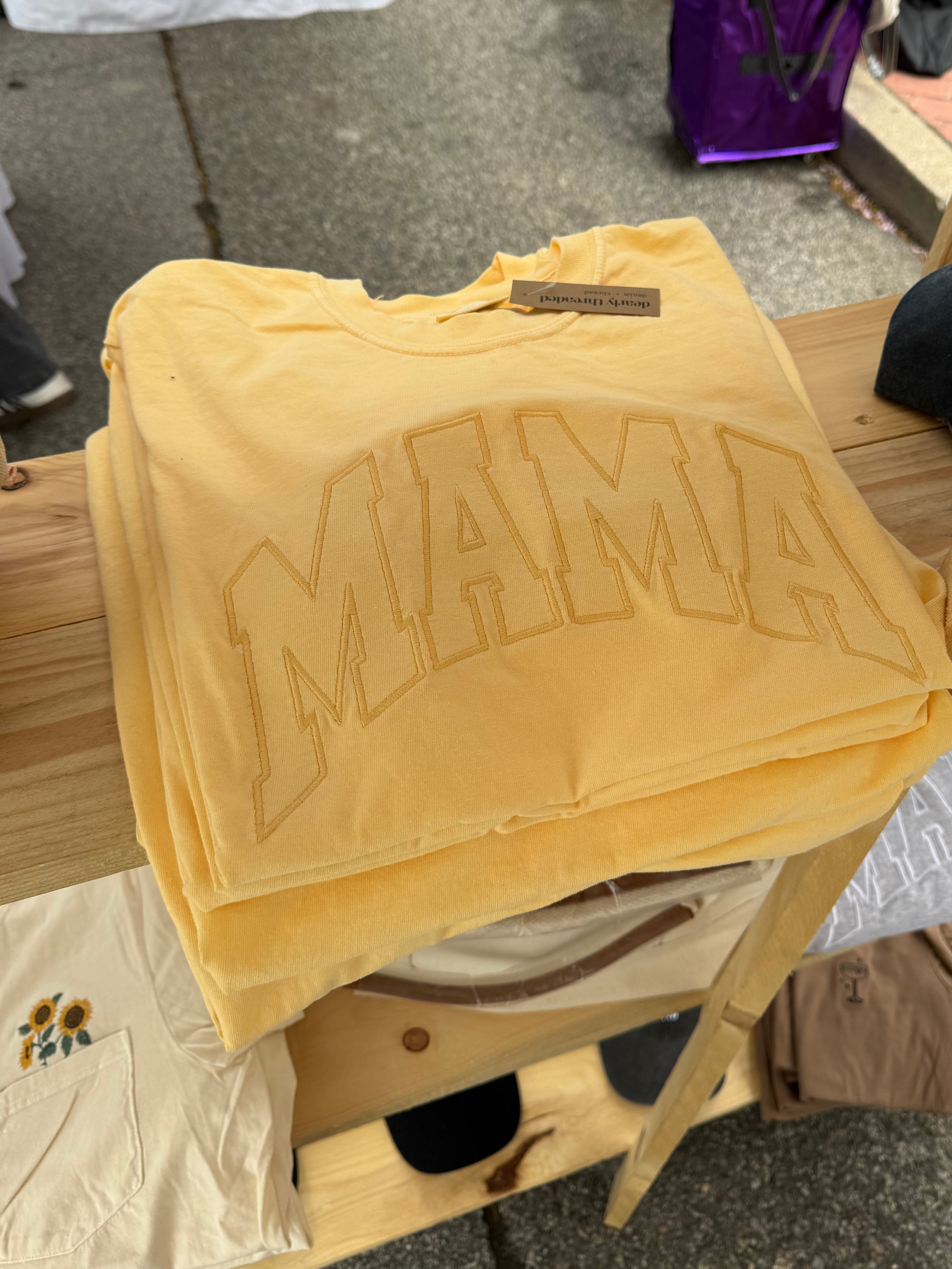 Butter Yellow MAMA Unisex Comfort Colors T-shirt