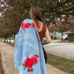 Custom Red Roses Women's Relaxed Fit Denim Jacket