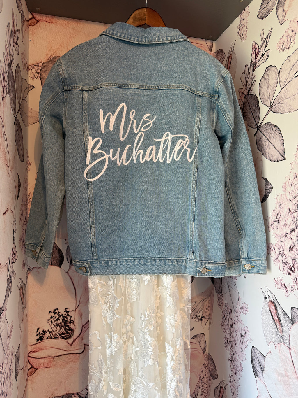 Custom Text Women's Relaxed Fit Denim Jacket