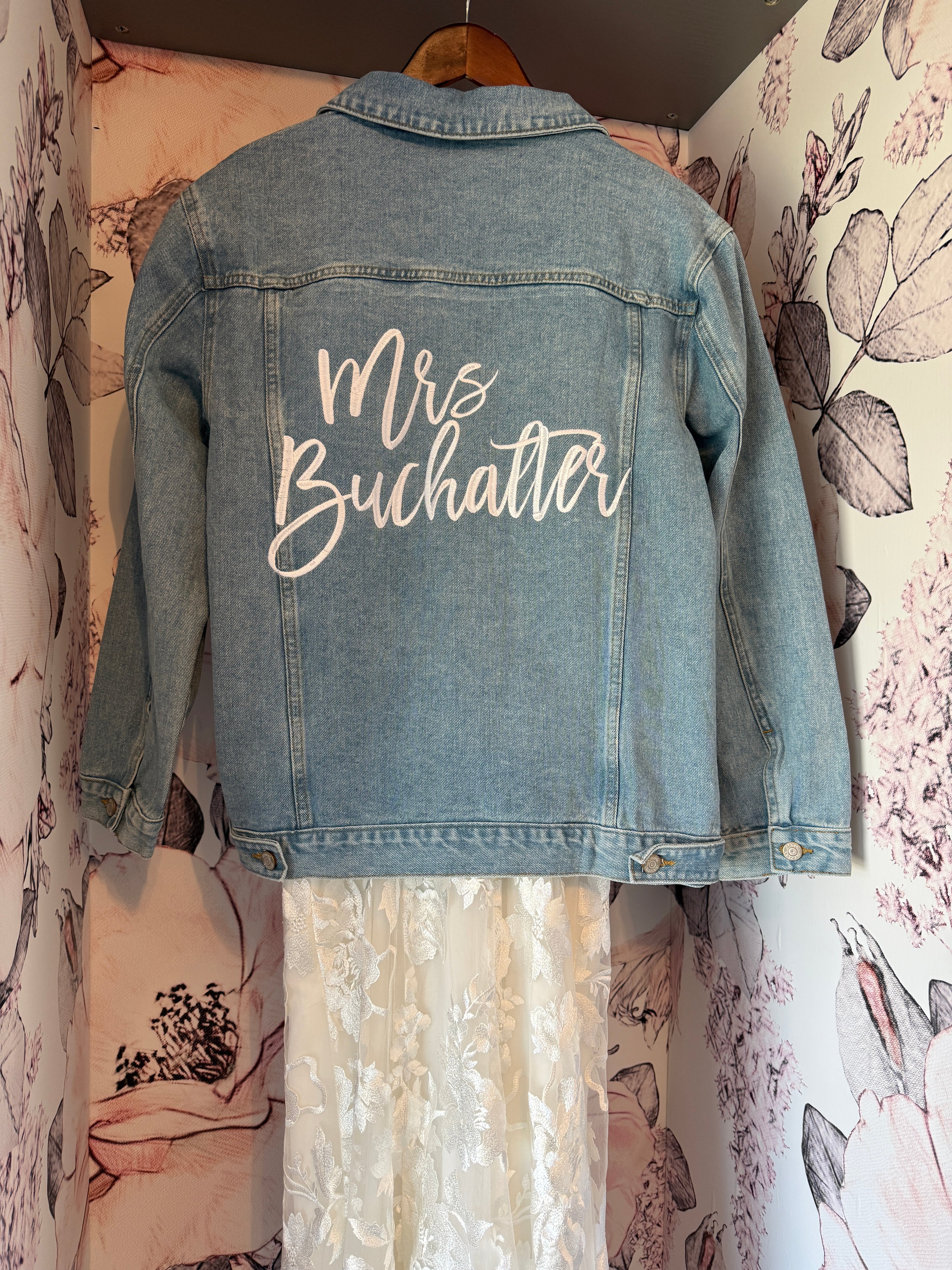 Custom Text Women's Relaxed Fit Denim Jacket