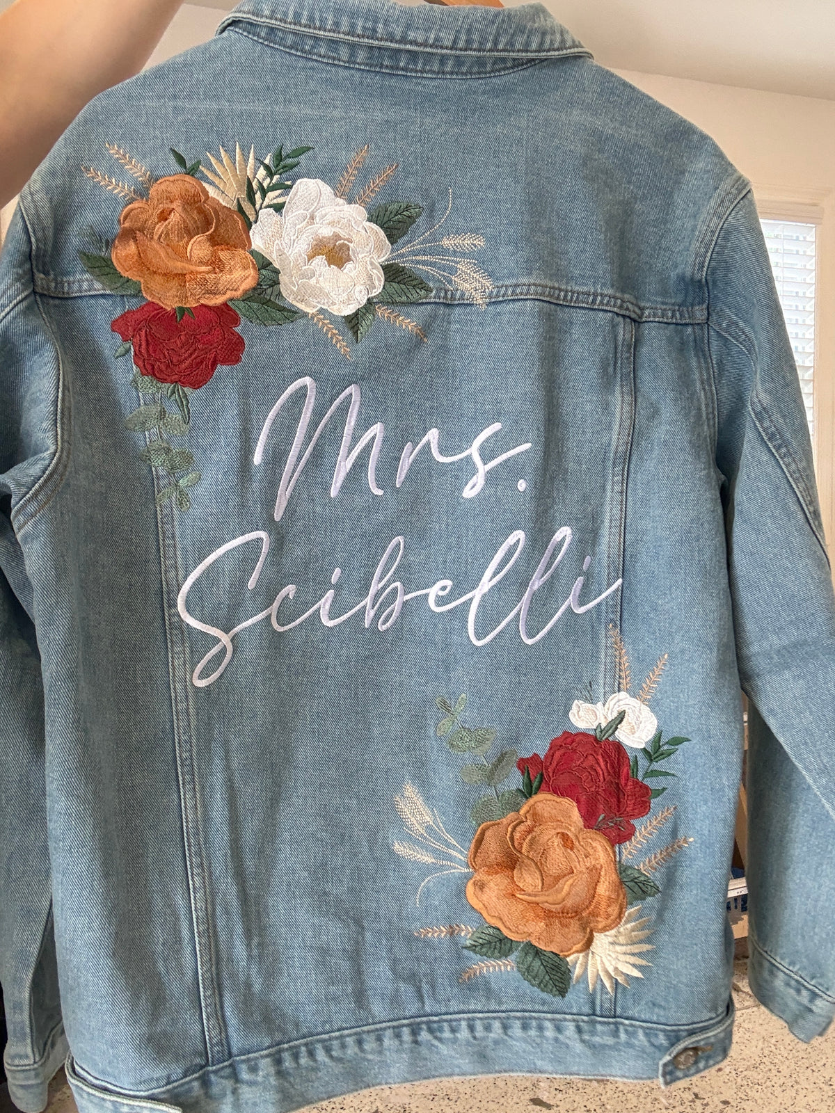 Personalized Vintage Bohemian Embroidered Women's Relaxed Fit Denim Jacket
